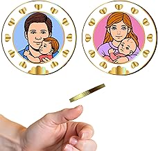 Pièce De Décision Bébé En Métal - Cadeau Original Grossesse, Jeunes Parents, Grands Parents - Jeton Couleur Idéal Naissance Bébé : Fille ou Garçon - Baby Shower - A Qui Le Tour ?