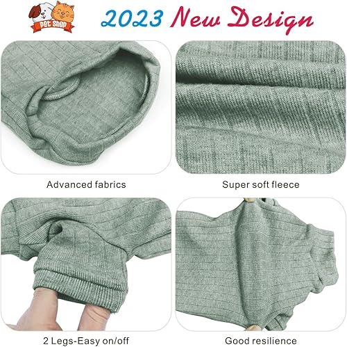 Miniatura 10 de Idepet Sphynx Suéter de gatos sin pelo, ropa suave para cachorros, lindo pijama de gato, ropa de algodón para mascotas, cuello alto de invierno para