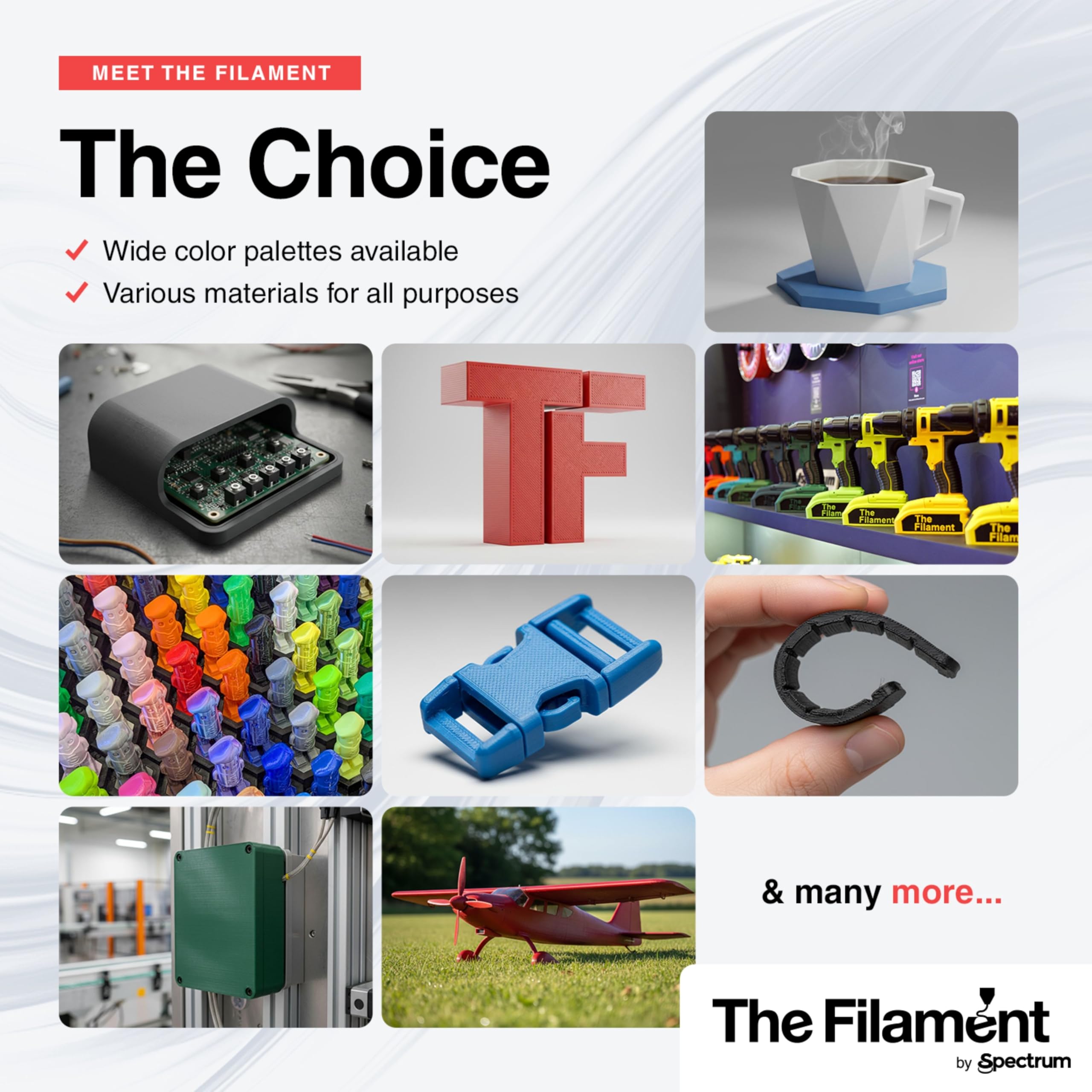 The Filament - Filamento ReFill PLA HS 1.75mm, GRID BEIGE, 1kg Spule, Materiali di stampa per stampanti 3D, 3D Printer Printing Materials