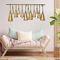 Vista 4 de Shabby Chic - Juego de 3 campanas de cono de estilo rústico campestre hechas a mano de metal Harmony Navidad colgantes decorativas