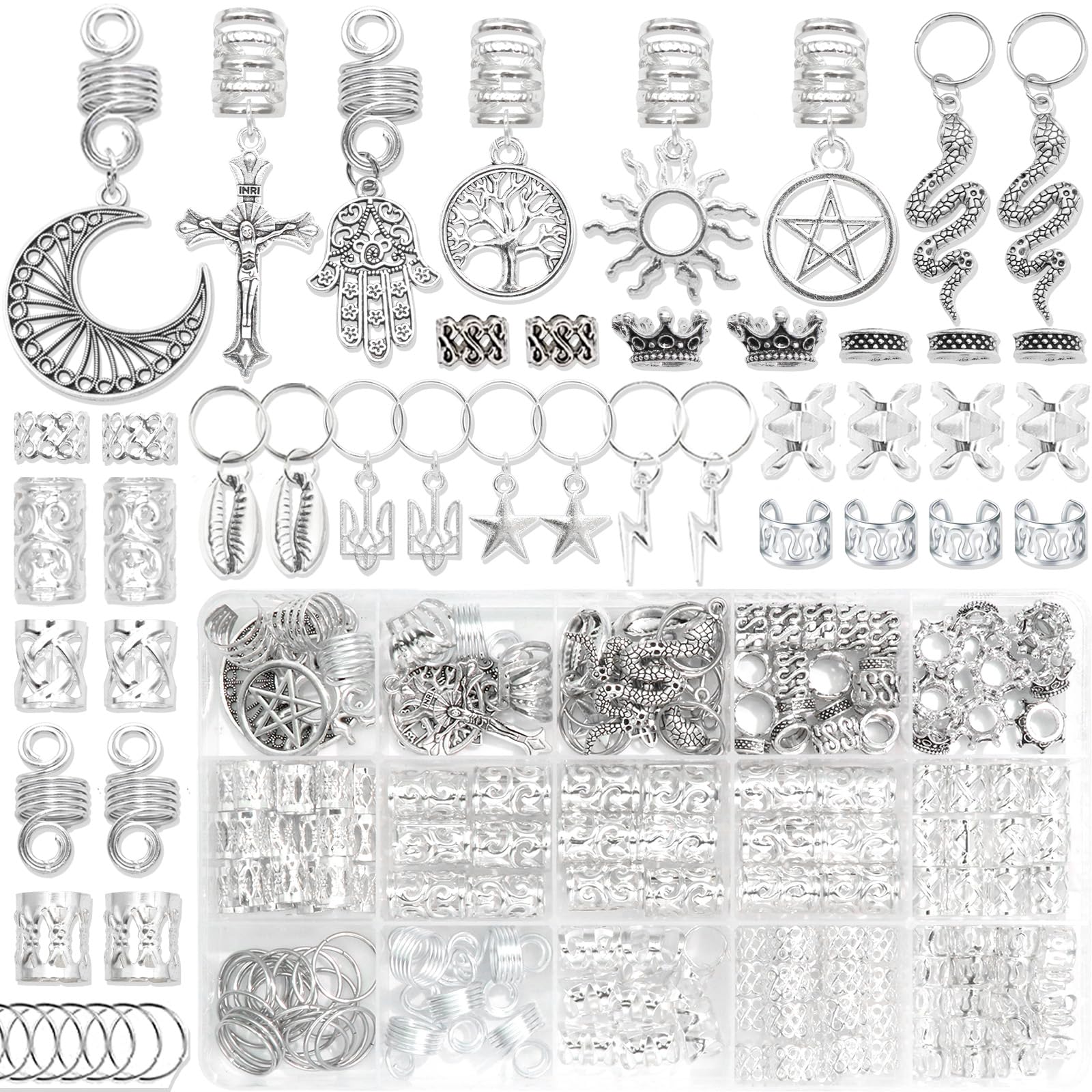 Amazon.com: NAISKA Vikings Hair Jewelry for Braids, 186Pcs Norse