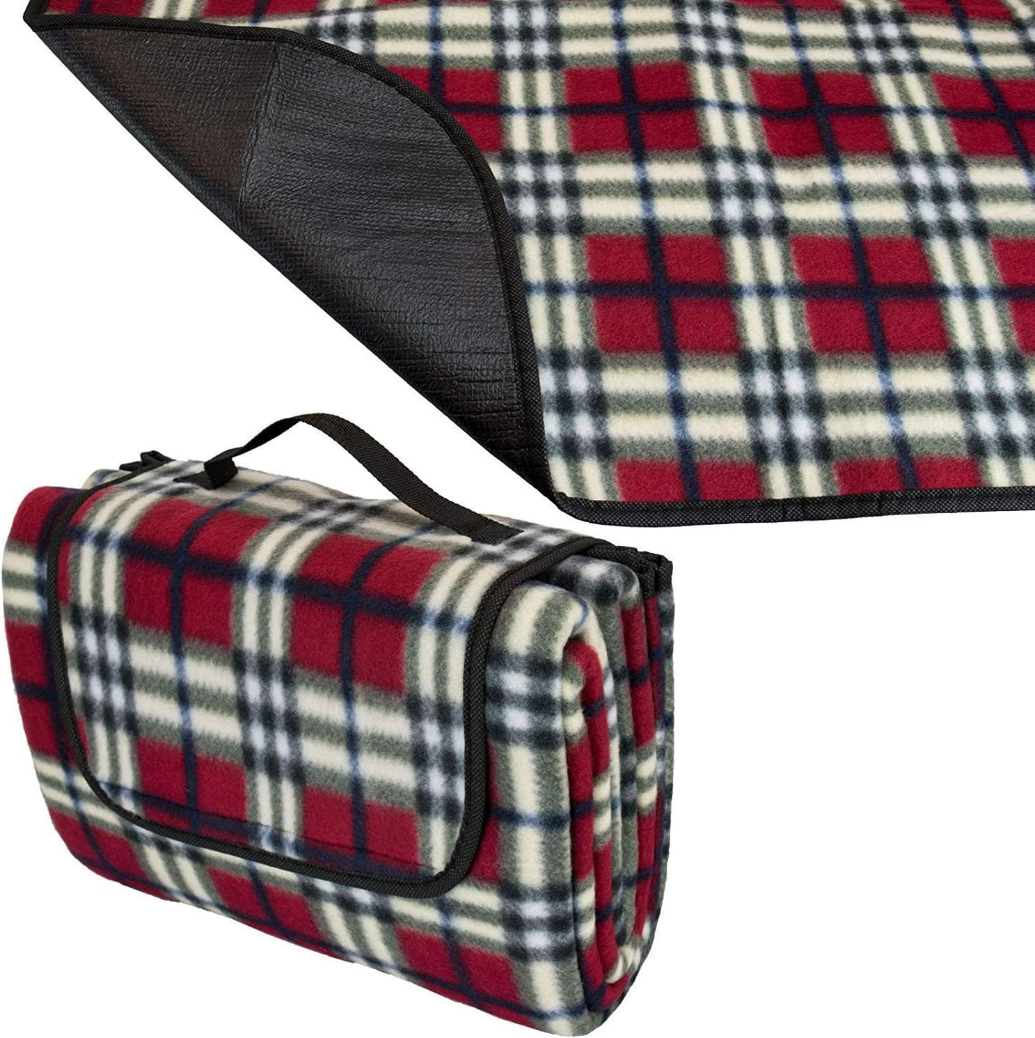Tartan Picnic Blanket Waterproof Backing Large Folding Camping Mat