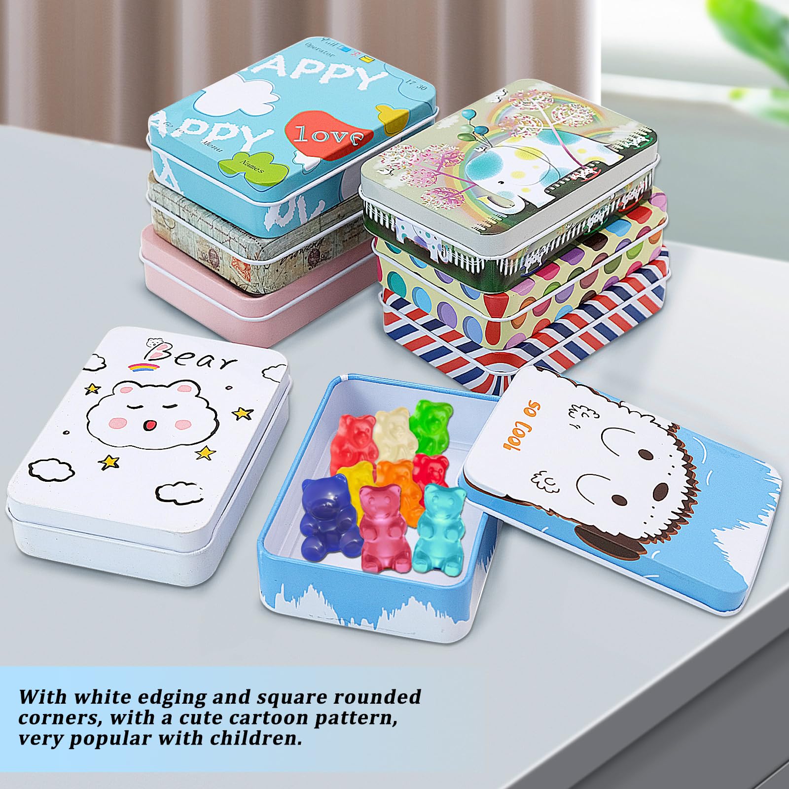 4 Pièces Boite Metallique, Petite Boite Rangement, Boite en Fer Mini Rectangulaire Boîte de