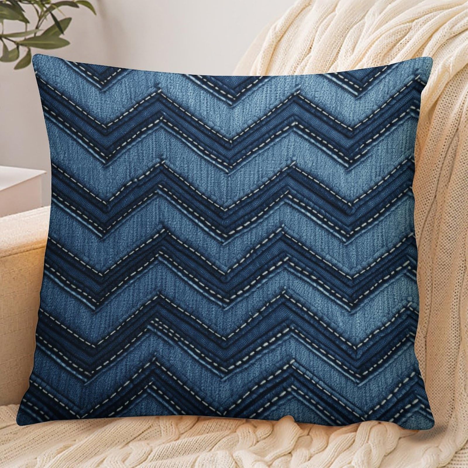 Fekiloot Style Gradient Blue Denim Pillowcase Pillow Sham Pillow Case