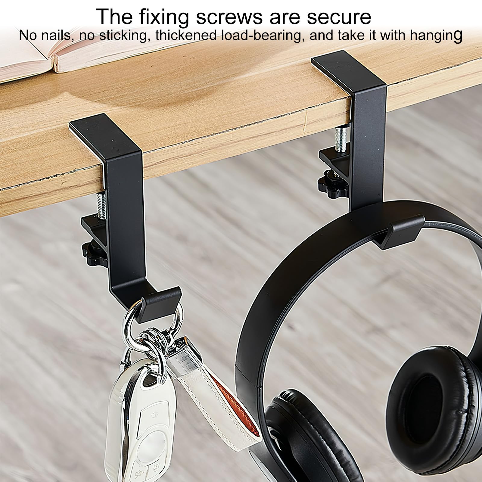 2pcs Supporto Per Cuffie, Gancio Borsa Da Tavolo, Organizzatore Da Scrivania Per Cuffie Da Gioco, Chiavi, Accessori - Design Compatto E Sicuro