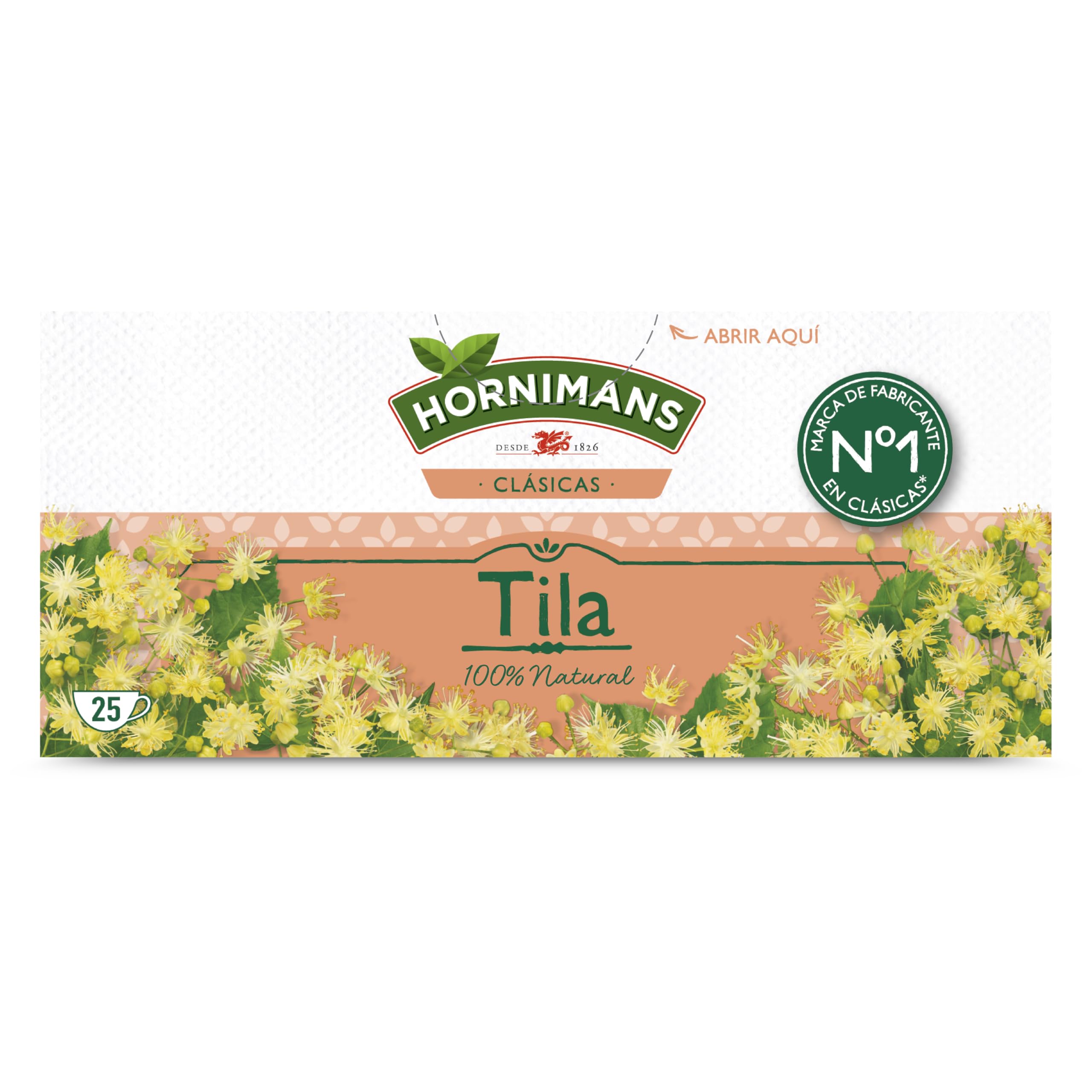 Hornimans Tila Infusión con Ingredientes 100% Naturales | 25 bolsitas | Sin Teína