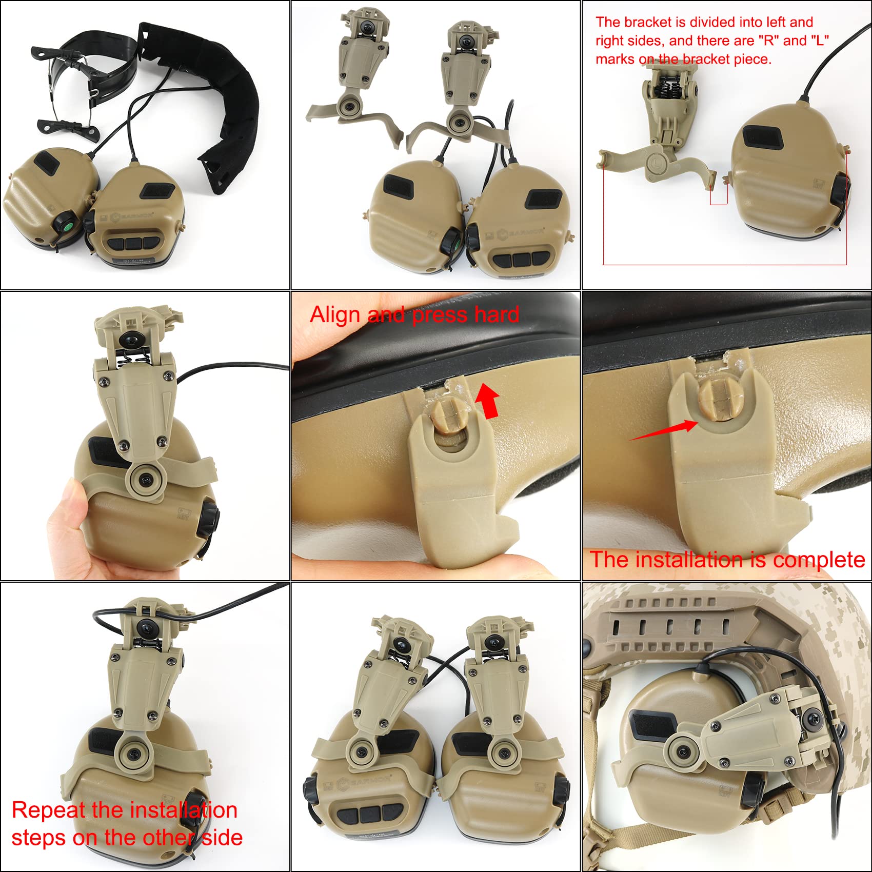 Amazon.co.jp: HEARFALCOM タクティカルヘルメット ARCレール