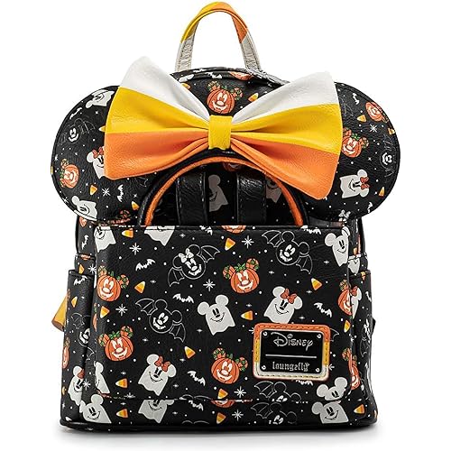 Loungefly Disney Mickey and Minnie Spooky Mice Adult Womens Double Strap Shoulder Bag Purse with Ears Headband