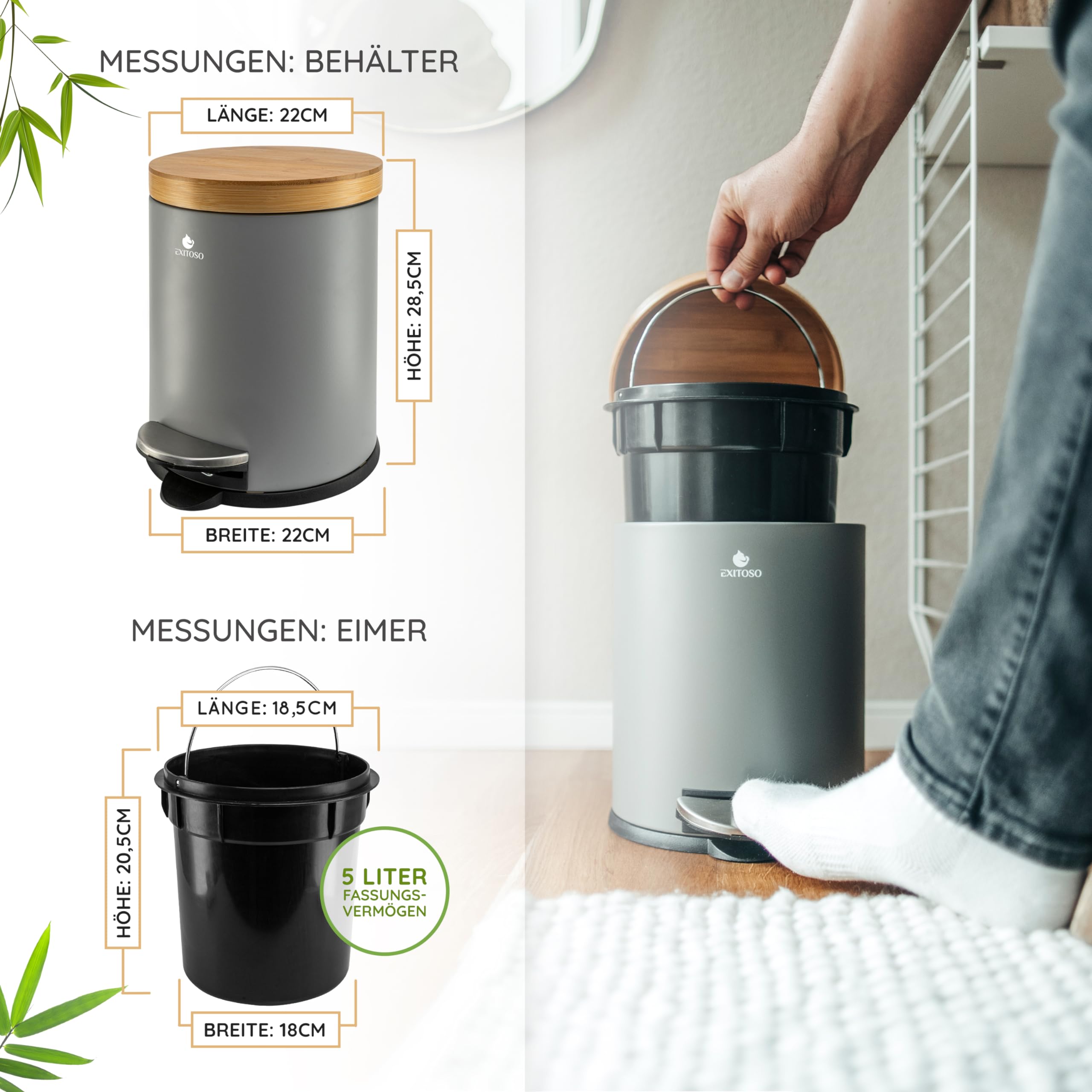 aus bambus Bambus Schneidebretter 6er Set  Robust, antibakteriell & pflegeleicht