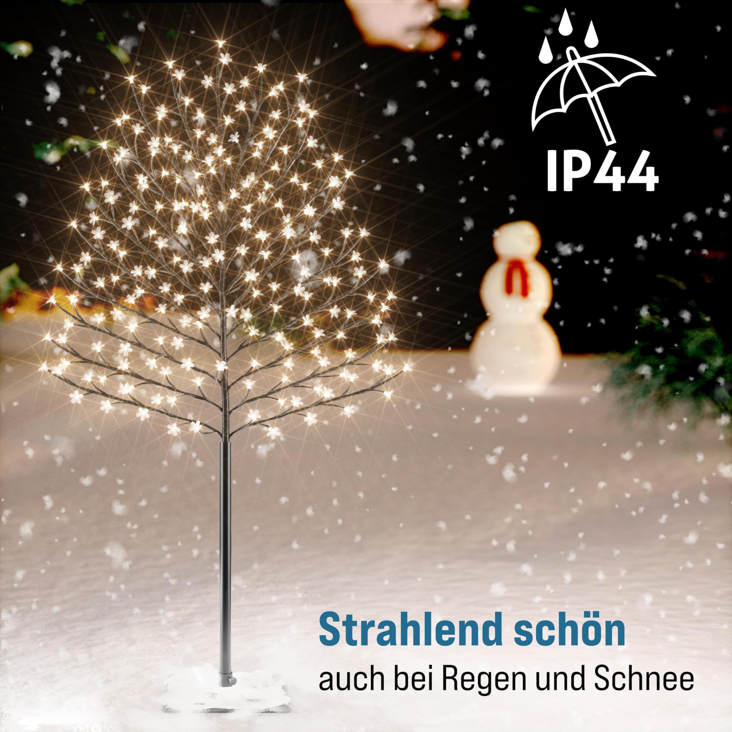 MONZANA® Kirschblütenbaum 2er Set 220 cm 220 LED Warmweiß Außen Innen Künstlich Groß Deko Weihnachten Weihnachtsdeko Kirschbaum Leuchtbaum Lichterbaum