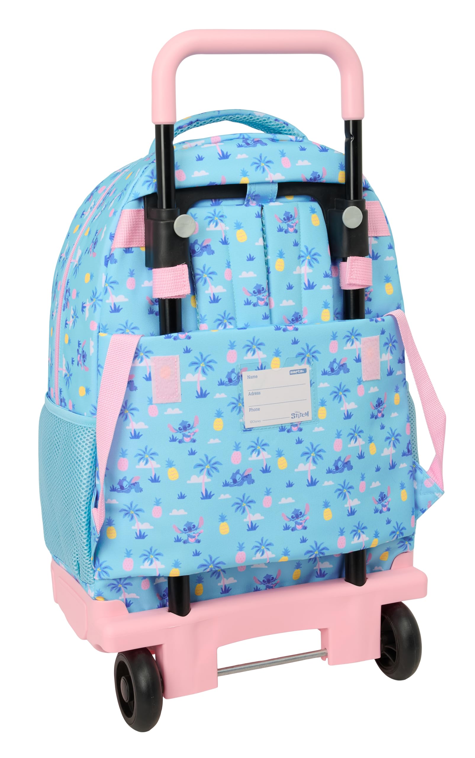 STITCH WAVES - Mochila Grande con Ruedas, Compacta, Extraíble, Ideal para Niños de Diferentes Edades, Cómoda y Versátil, Calidad y Resistencia, 33x22x45 cm