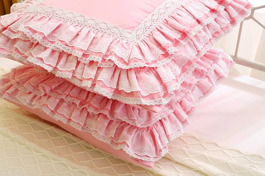 ピアリマーマの薄ピンクレース付き枕カバー 71jJQIjLSJL._UF350,350_QL80_.jpg