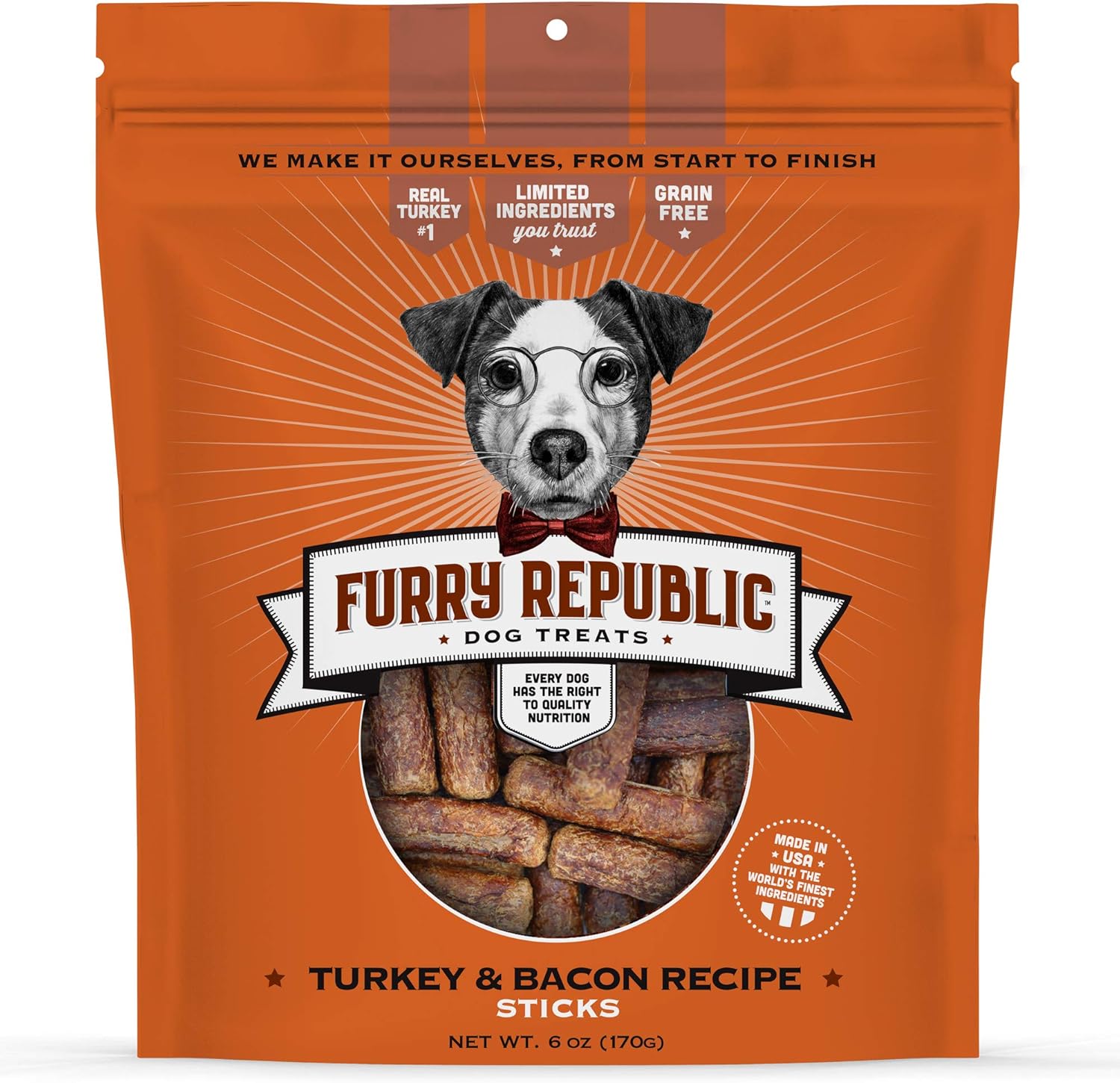 Furry Republic Dog Treats, Chewy Sticks Made in the USA