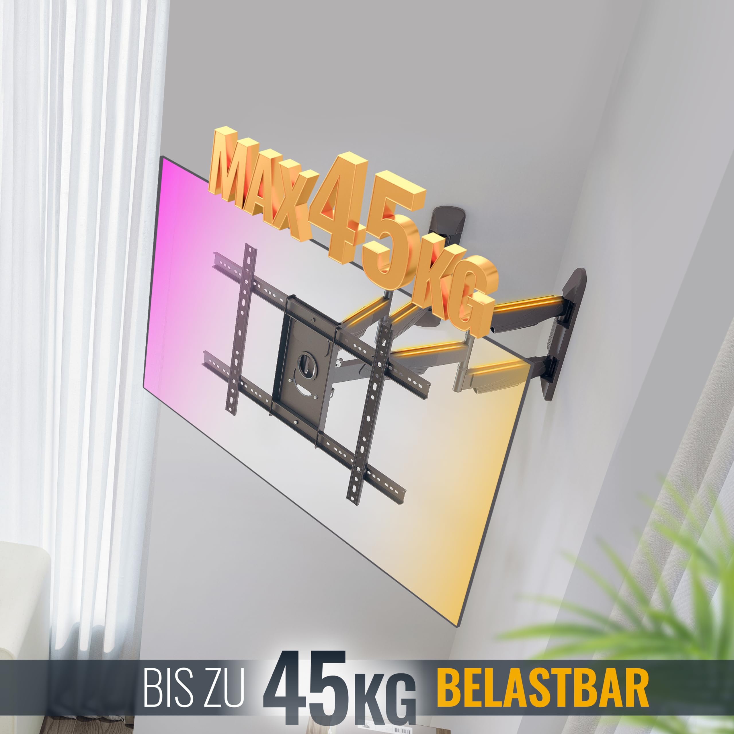 RICOO TV muurbeugel TV draaibaar kantelbaar voor 32-55 inch, universele tv-houder S5344, televisiebeugel voor wand, wandhouder tv 55 inch , tot 45 kg met max. VESA 400x400mm RICOO TV muurbeugel TV draaibaar kantelbaar voor 32-55 inch, universele tv-houder S5344, televisiebeugel voor wand, wandhouder tv 55 inch , tot 45 kg met max. VESA 400x400mm