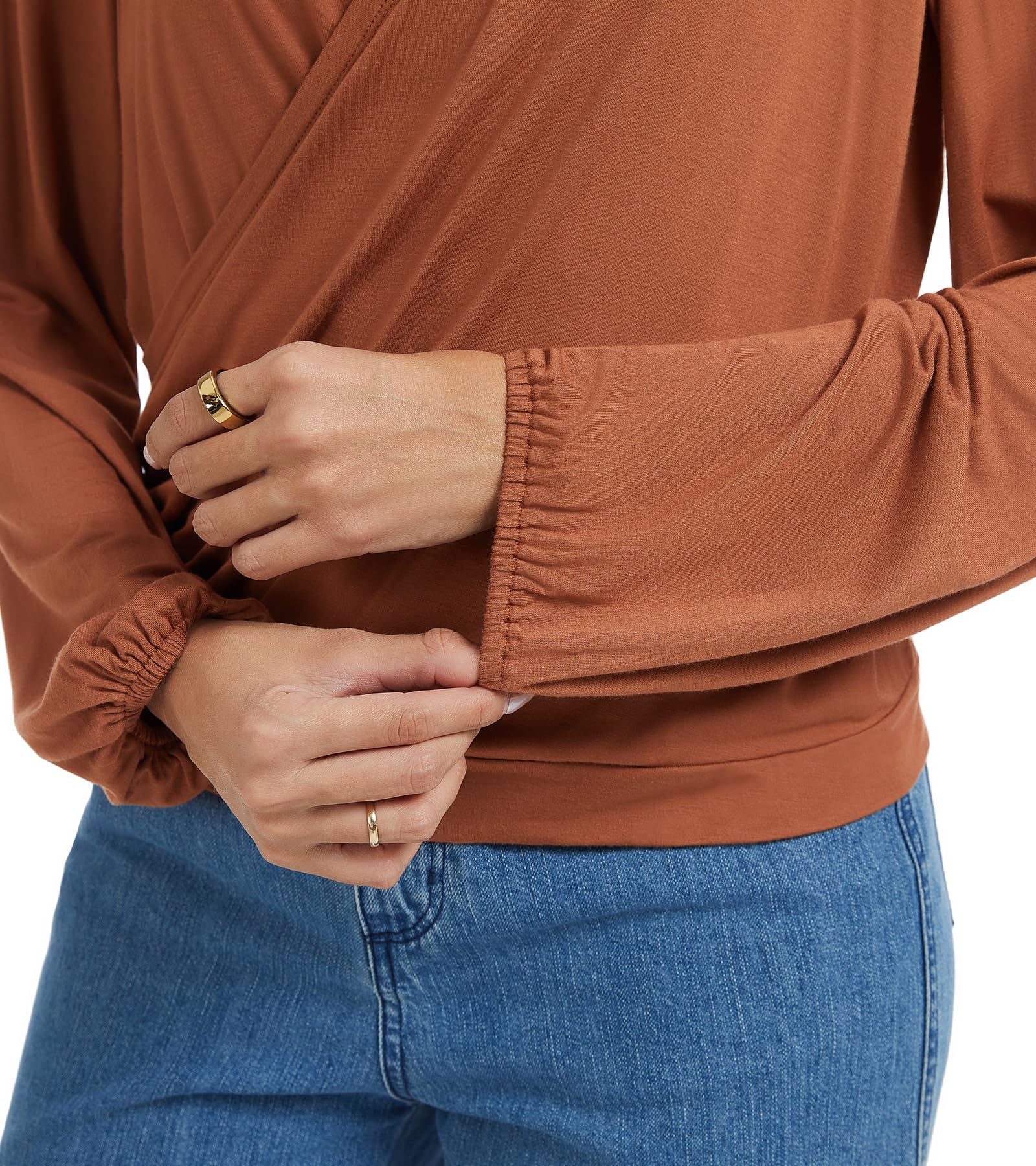 Sosolism Hauts d’Allaitement pour Femmes Taille Drapée Chemise d’Allaitement