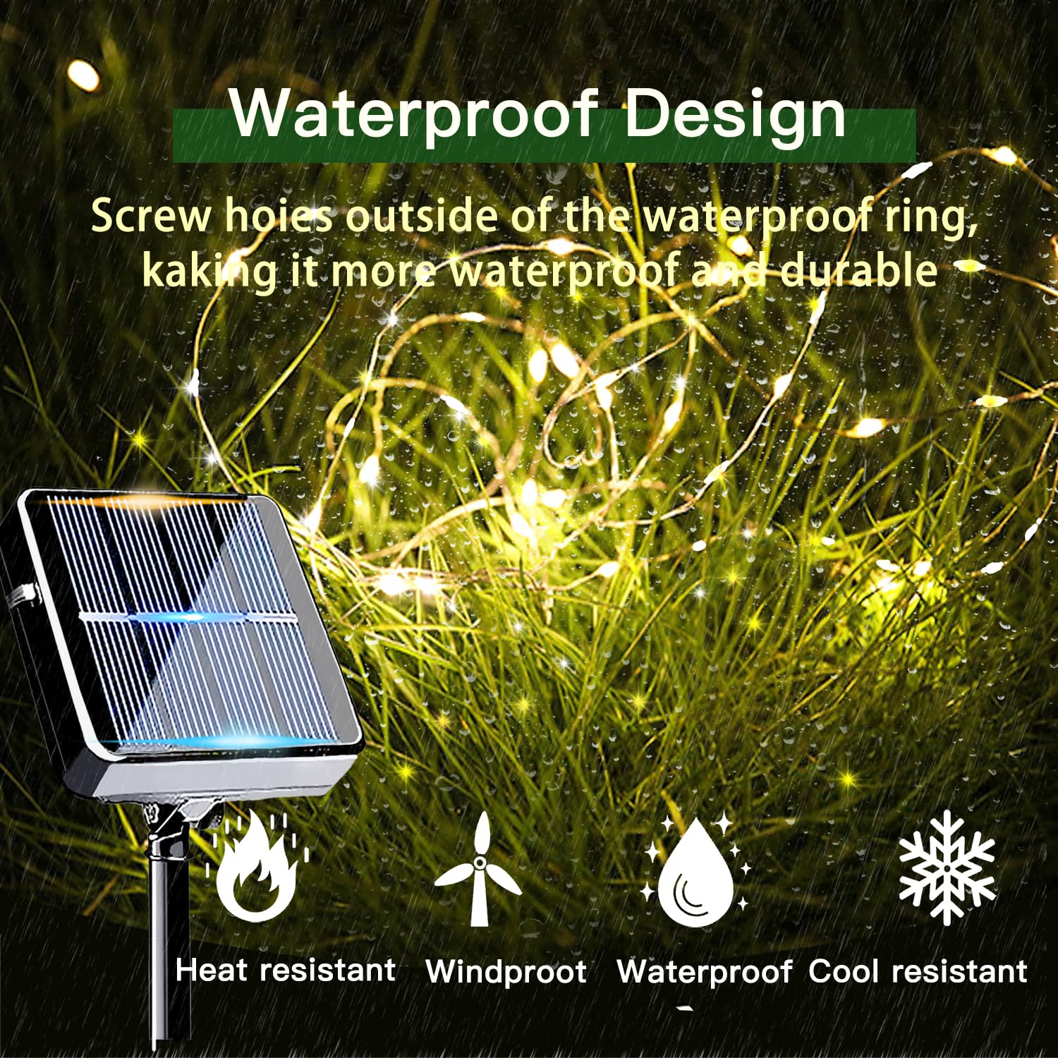 taiyongkang Solar String Lights Outdoor Garden, 15M/49FT 150 LED Solar Fairy Lights Warm White - Image 4