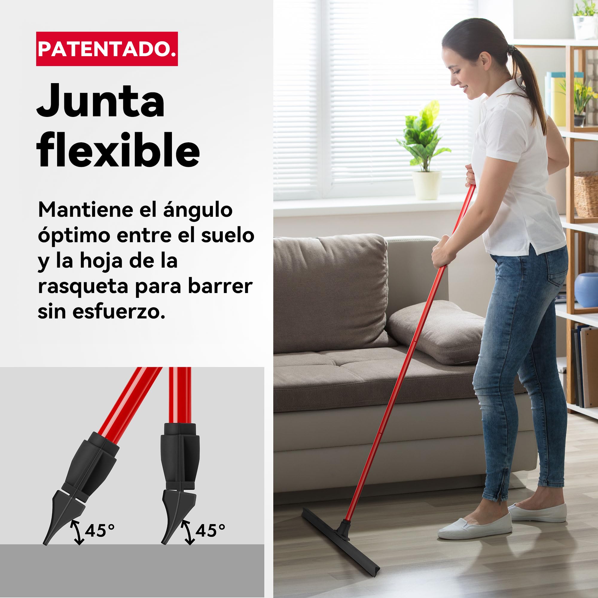 Tyroler Escobilla de Goma | Cabezal de 100% Gomma de 60 cm | Mango de 140 cm | Escoba de Goma para Suelo | Haragan para Suelos Exterior| Aragan para Suelos | Araganes para el Suelo | Haraganes