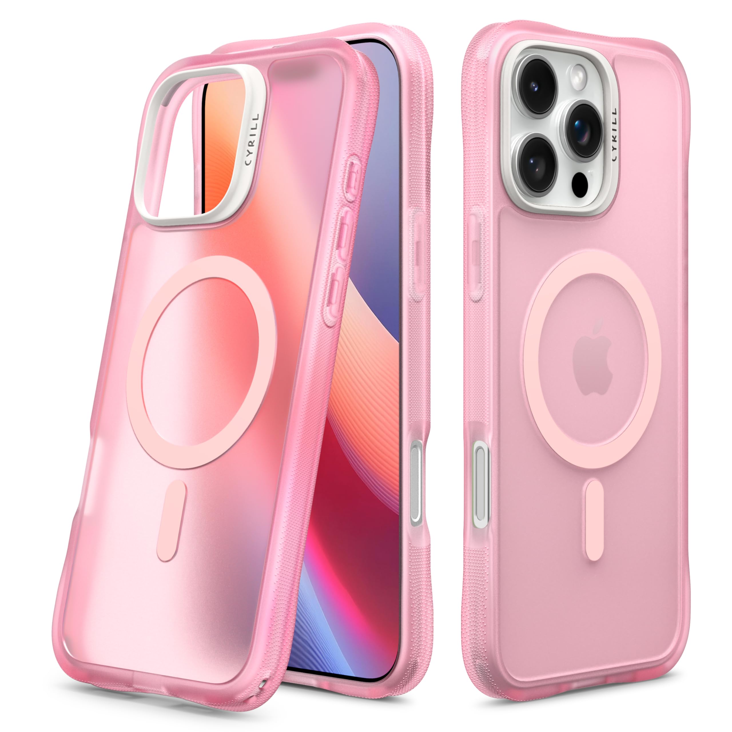 CYRILL Spigen UltraSheer Mag Custodia Per IPhone 16 Pro – Rosa, Retro Opaco, Anello Fotocamera Bianco, Resistente Alle Impronte, Tecnologia Air Cushion - 2