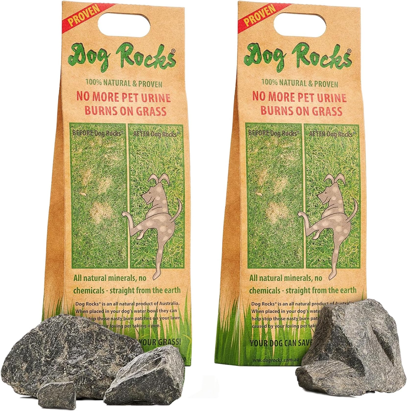 Dog Rocks 100% Natural Urine Patch Preventer - 200g Bag - Pack of 2