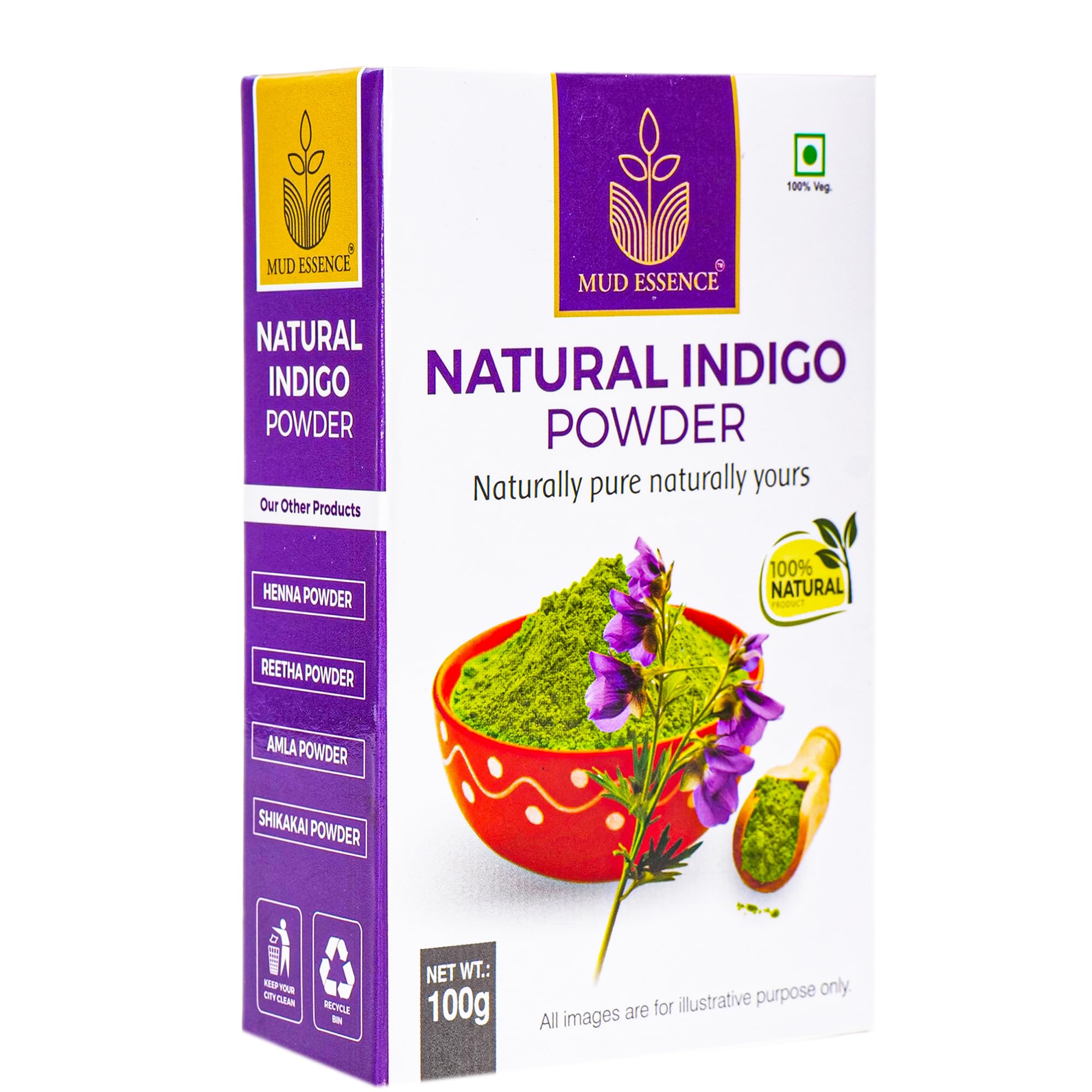 Indigo Powder for black hair 100% natural colour for men and women 100gram-image-48