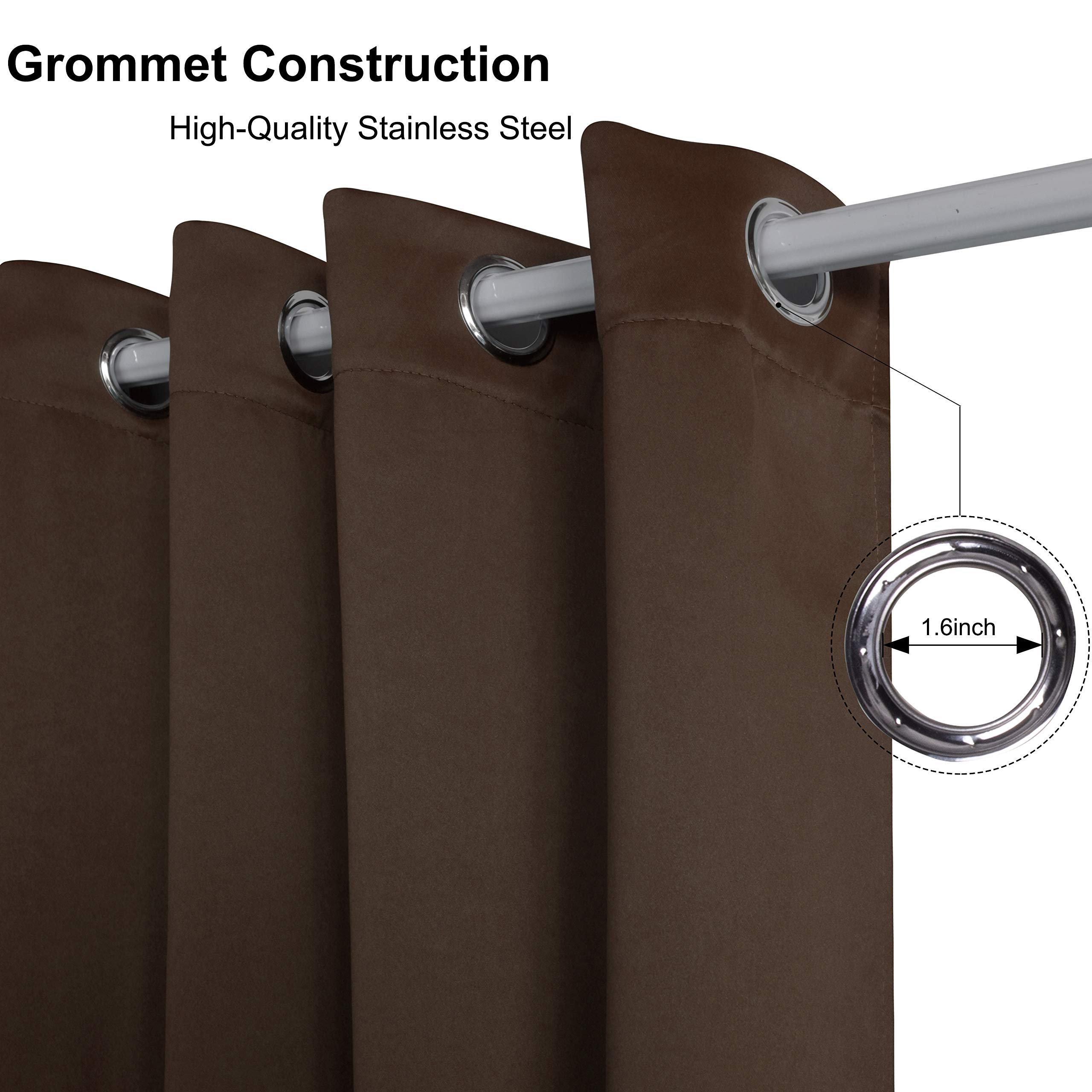 WONTEX Tenda divisoria – Tende oscuranti termiche per camera da letto, soggiorno e ufficio condiviso, tenda con occhielli per porta del patio, 4,6 m di larghezza x 2,7 m di lunghezza, marrone