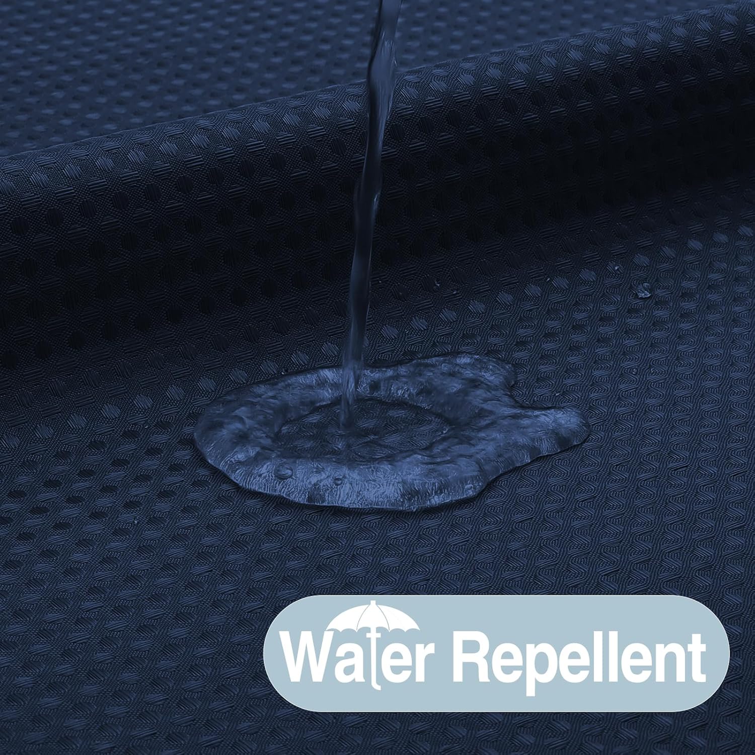 Colorful Star Waffle Weave No Hook Shower Curtain with Snap in Liner (72'' x 87'', Navy Blue), and 1pc Extra Replacement Fabric Liner (71" x 65", White)