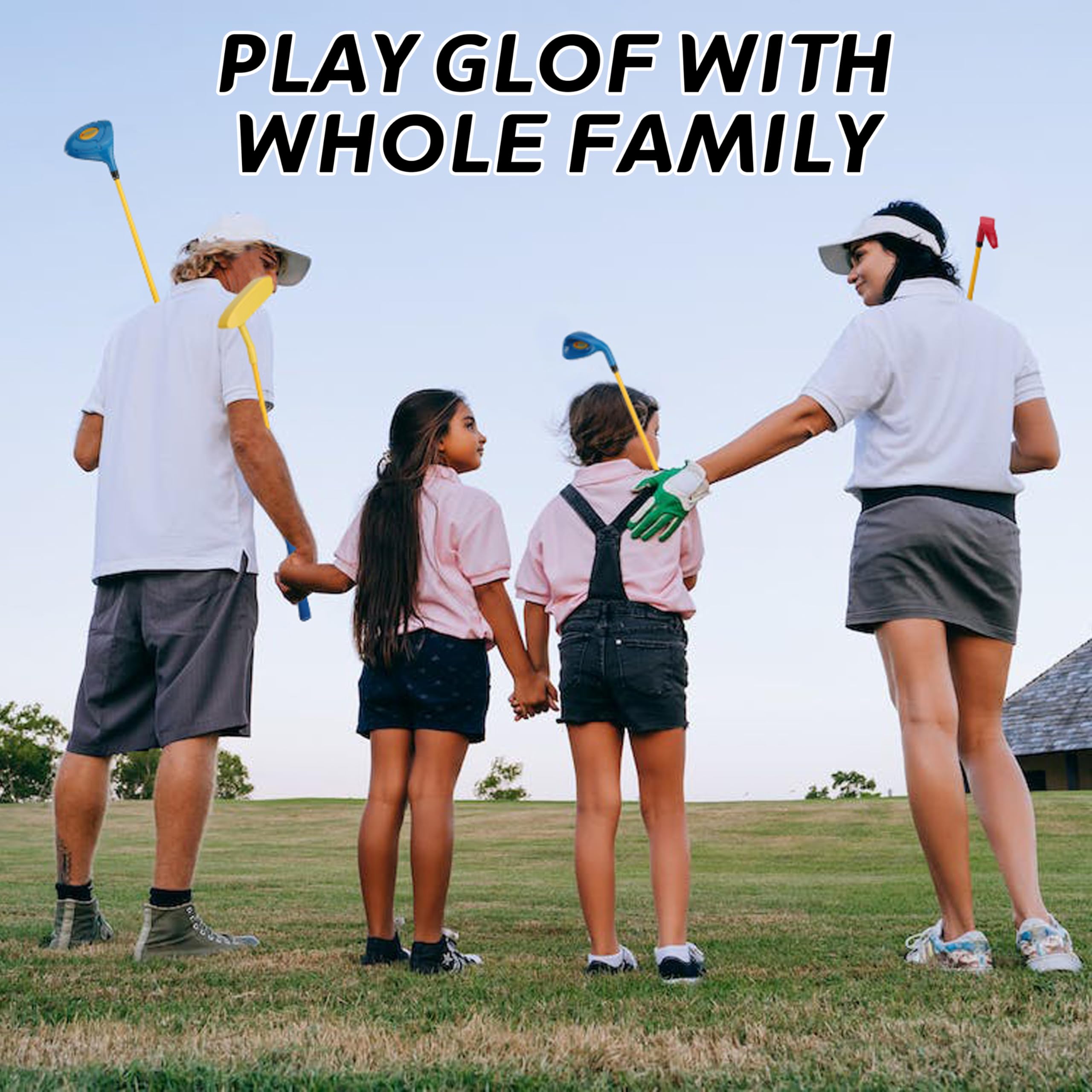 PGM Set di mazze da golf per bambini, può colpire palle vere, include legno, ferro e mazze da putter, ideale per ragazzi e ragazze, set di istruzioni per l'allenamento