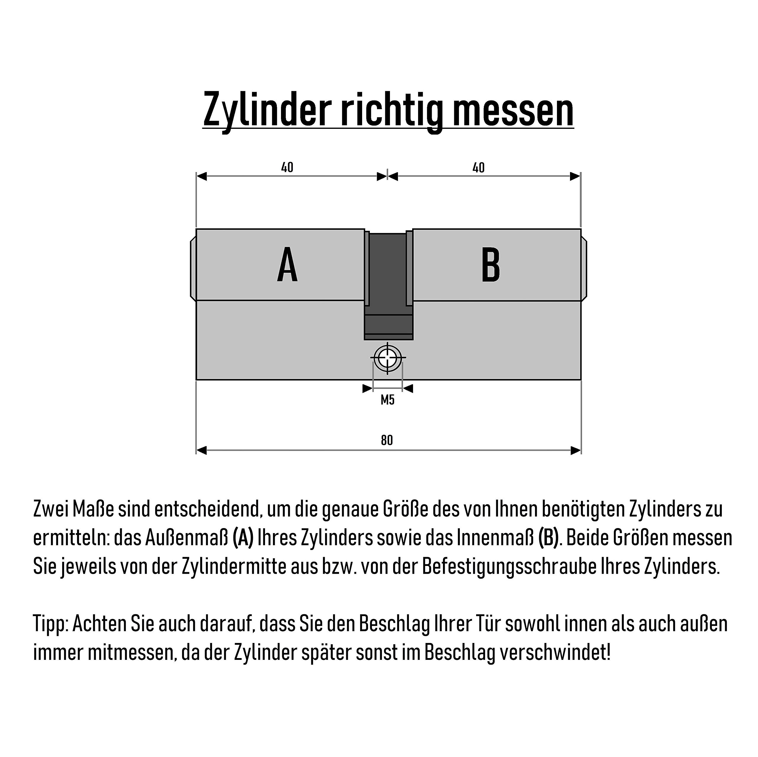 Dubbel Profiel-Cilinderslot 40/40, Inclusief 3 Sleutels - Snoei Handel