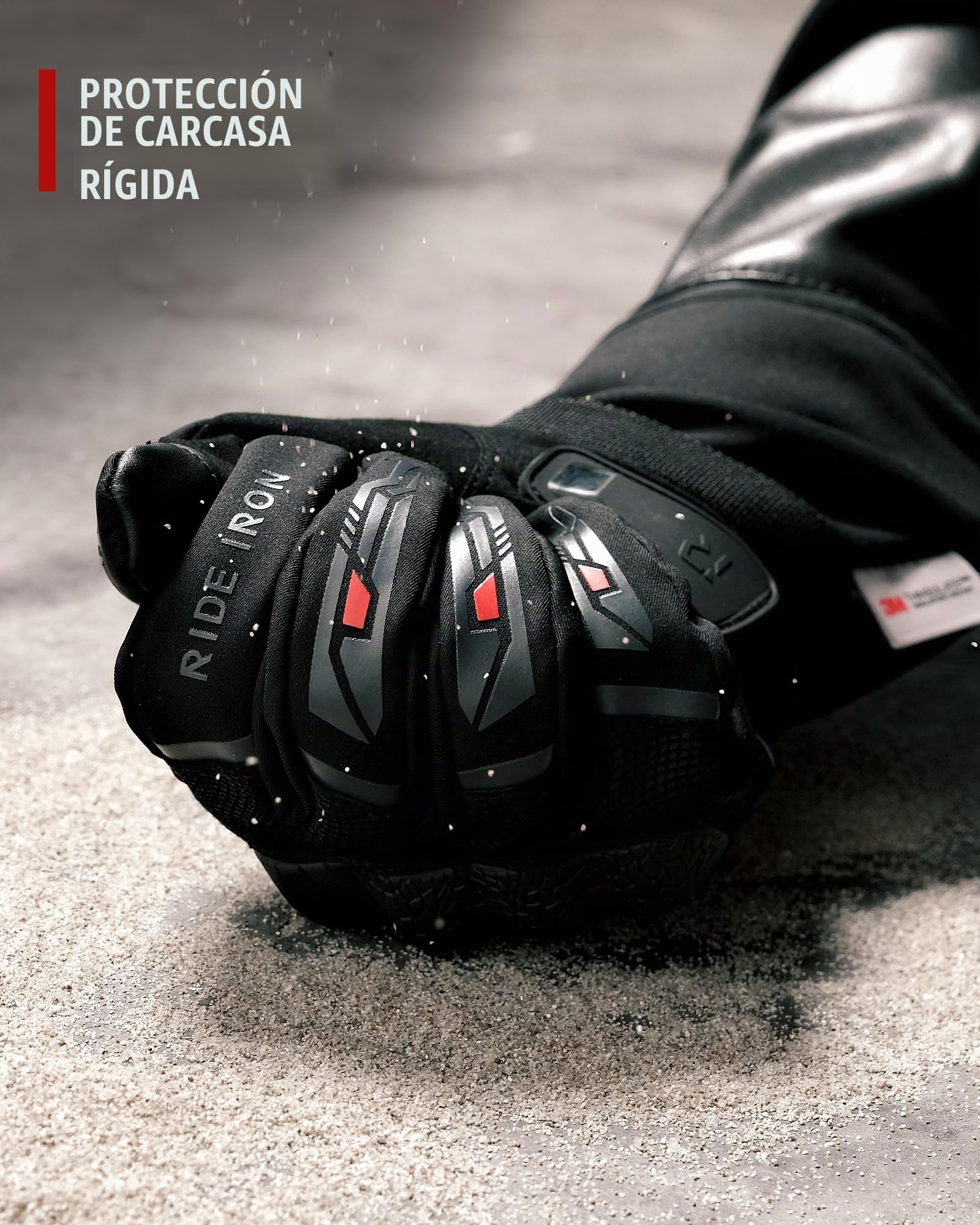 RIDEIRON Guantes Moto Invierno Hombre Mujer,Resistentes al Viento, Ligeros y cálidos con Pantalla táctil para Motociclismo, Senderismo y Otros Deportes al Aire Libre