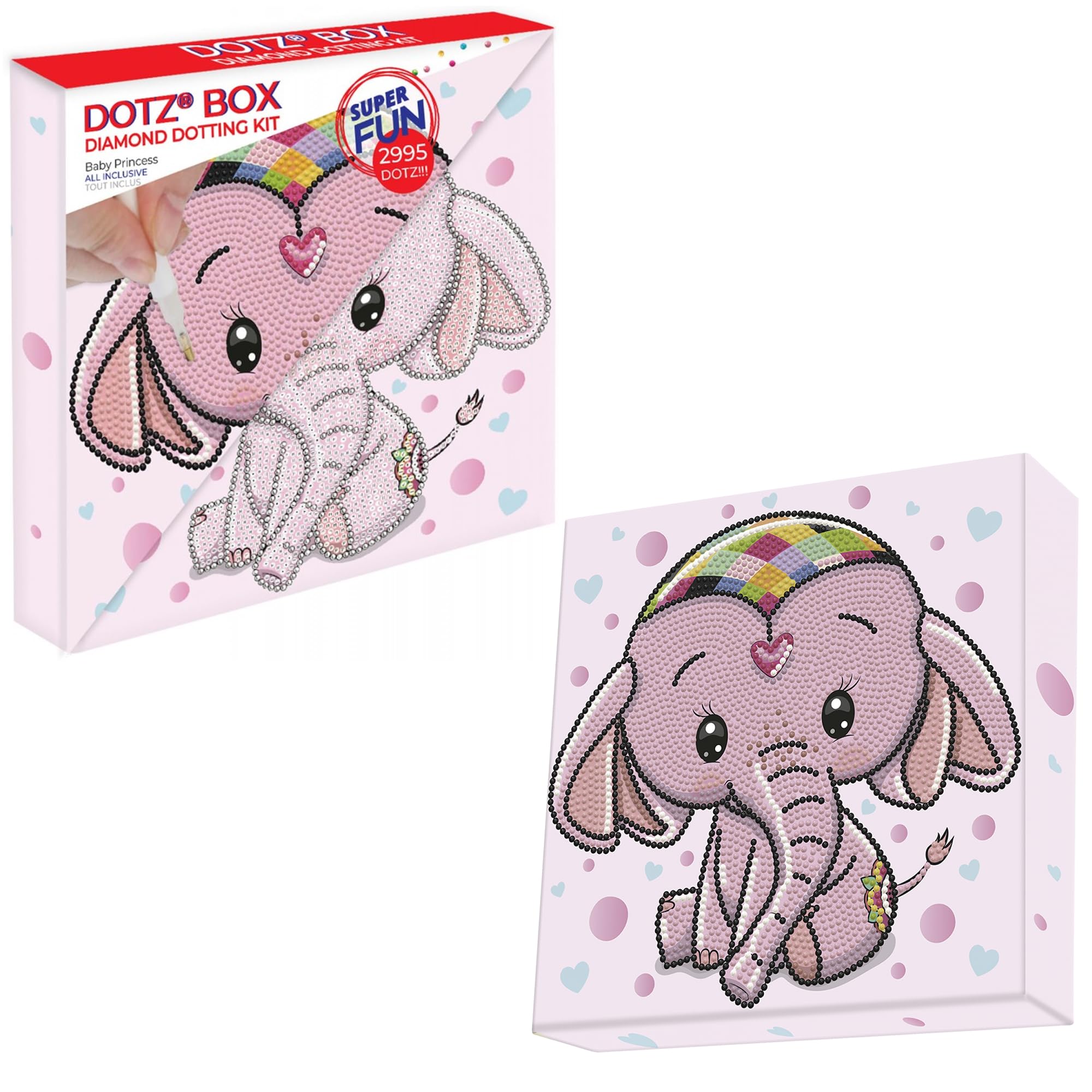 DIAMOND DOTZ Baby Princess Dotz Box Animal Diamond Painting Kits for Adults - Diamond Art Kits a Relaxing Creative Craft Kit with Dotz Gems 8.7"x8.7"