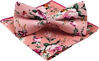 Men's Skinny Tie Fashion Causal Cotton Floral Printed Linen Necktie
