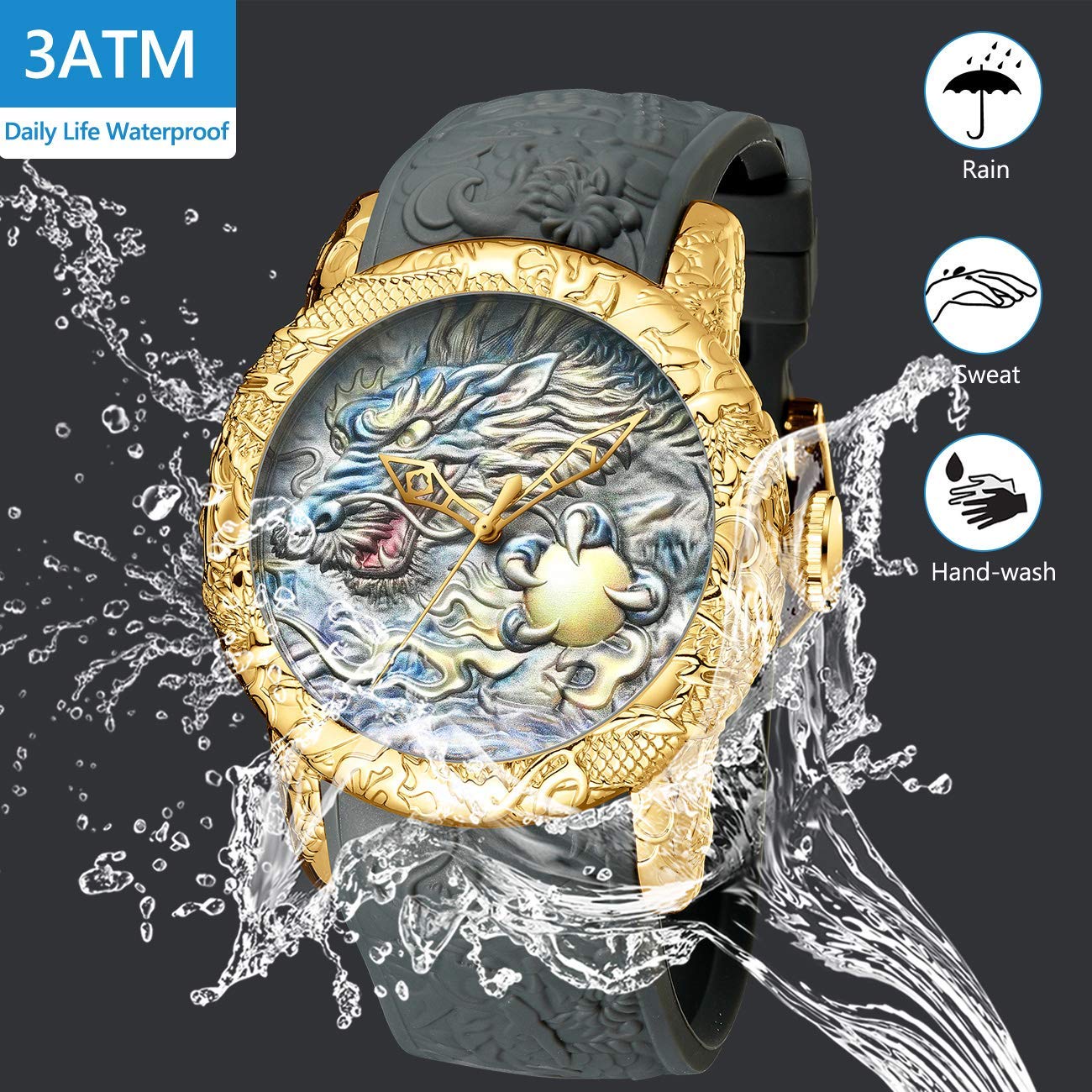 Gosasa Relojes vintage para parejas para hombres y mujeres, reloj de cuarzo cuadrado de cerámica para él y para ella, par de relojes de diamantes impermeables, Dorado (Gold 1), Lujo