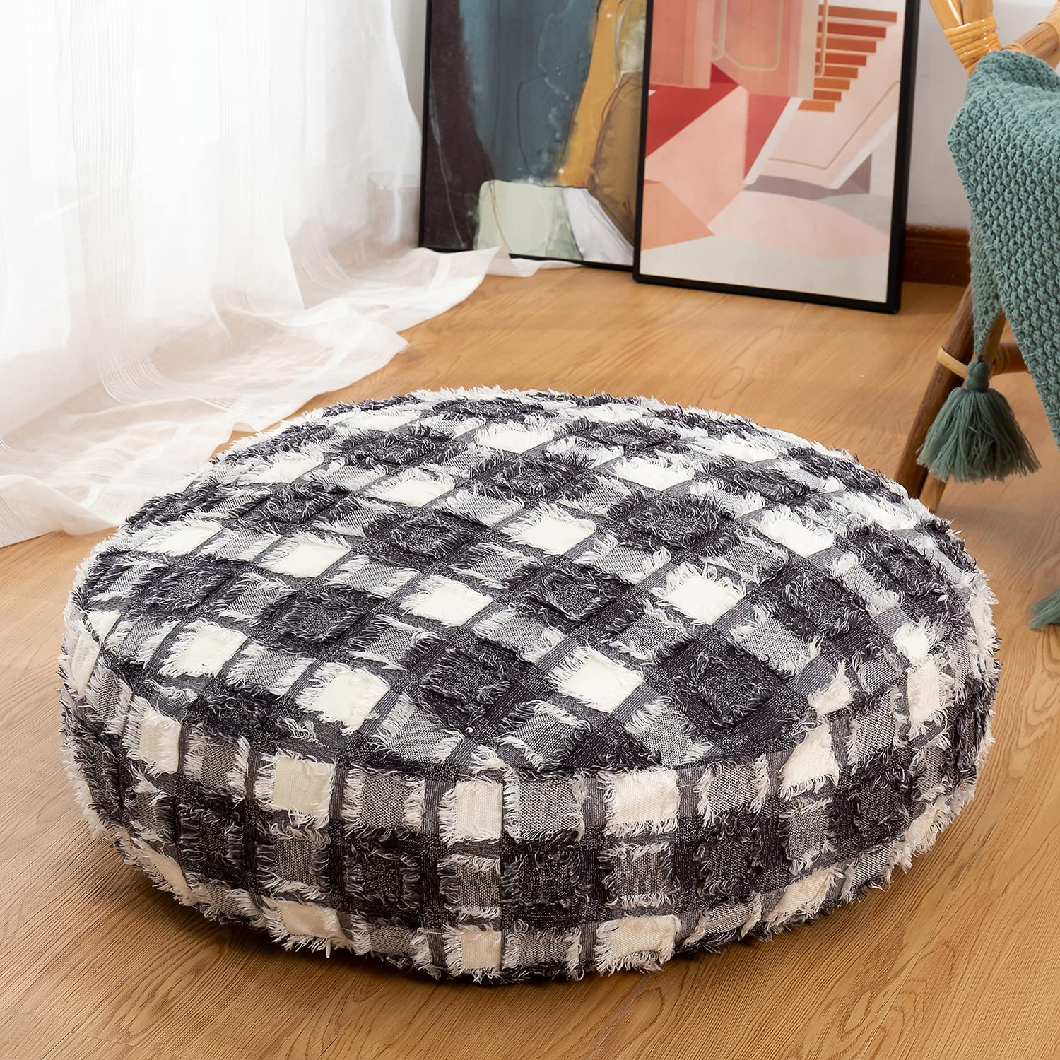 checkered floor pillow