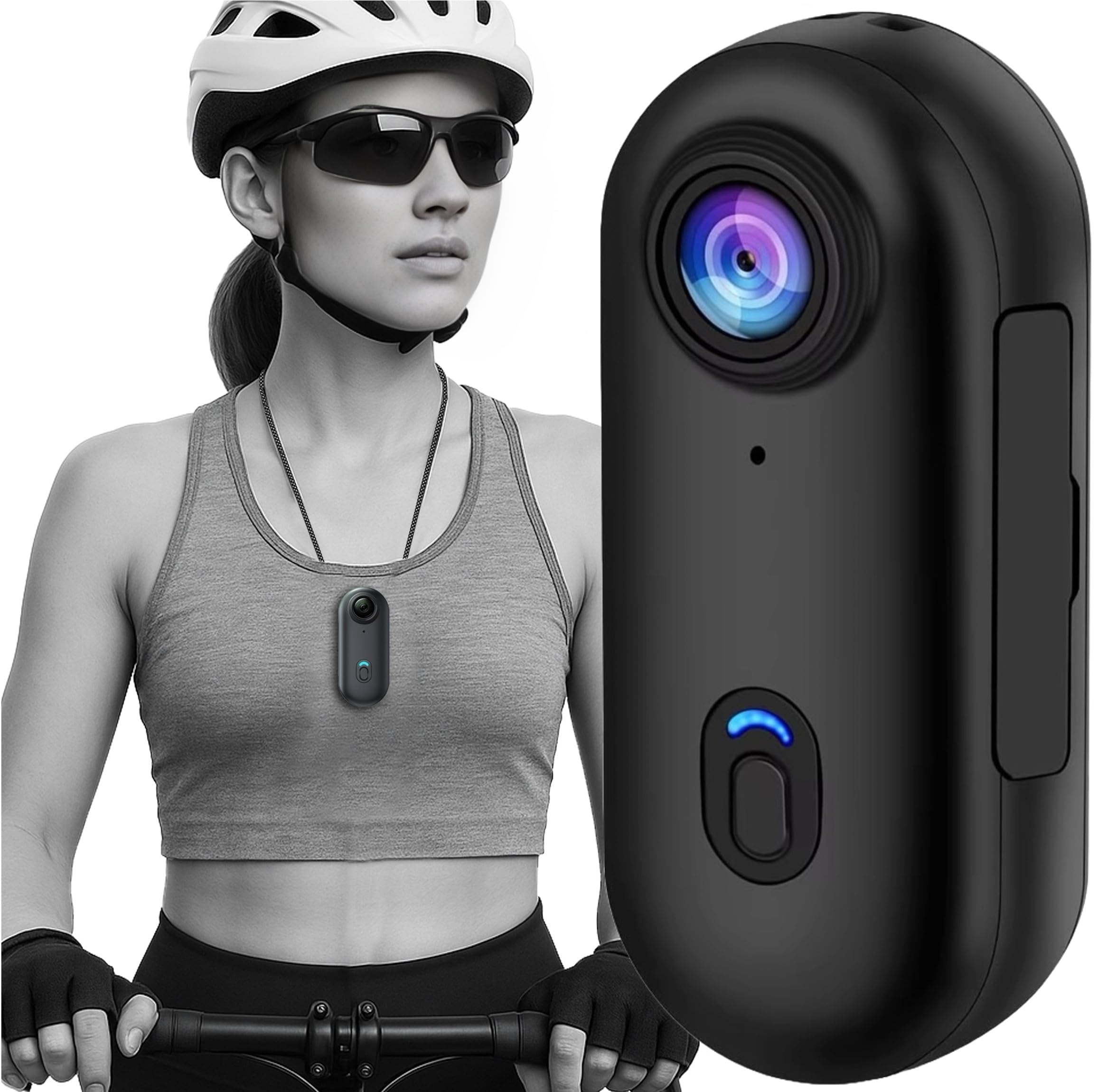 1080P FHD Mini POV Body Camera with Magnetic Lanyard, MP4 Recording, Wi-Fi App Viewing, USB Rechargeable – Compact Portable Camcorder Mount Anywhere for Cycling, Hiking, Work