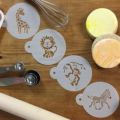 Miniatura 3 de Designer Stencils Jungle Animals Galleta, beigesemitransparente, se adapta a círculo de 3 pulgadas