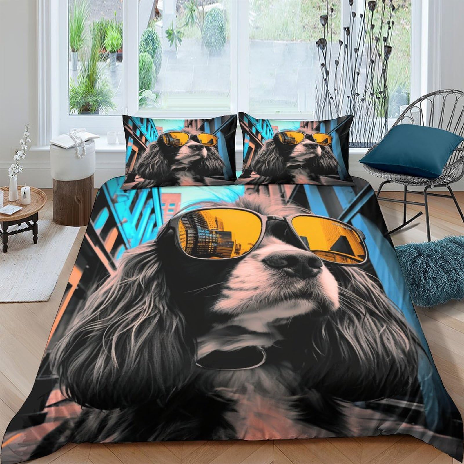 Parure de lit 3 pièces housse de couette fermeture éclair 200x200