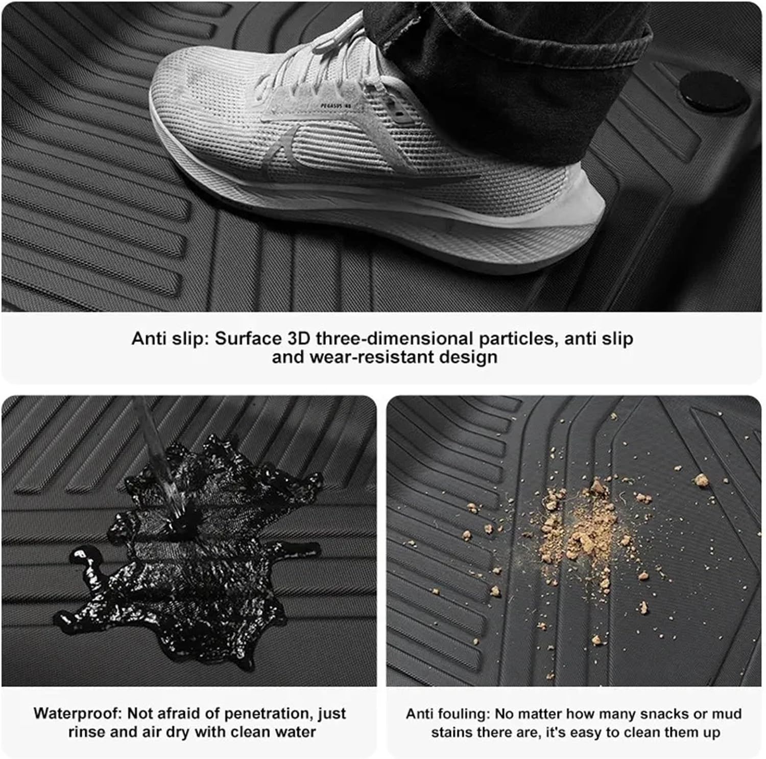 Car Trunk Mat TPE Floor Mats All Weather Ant-Slip Cargo Liner Pads Compatible with Volkswagen Tiguan 2021