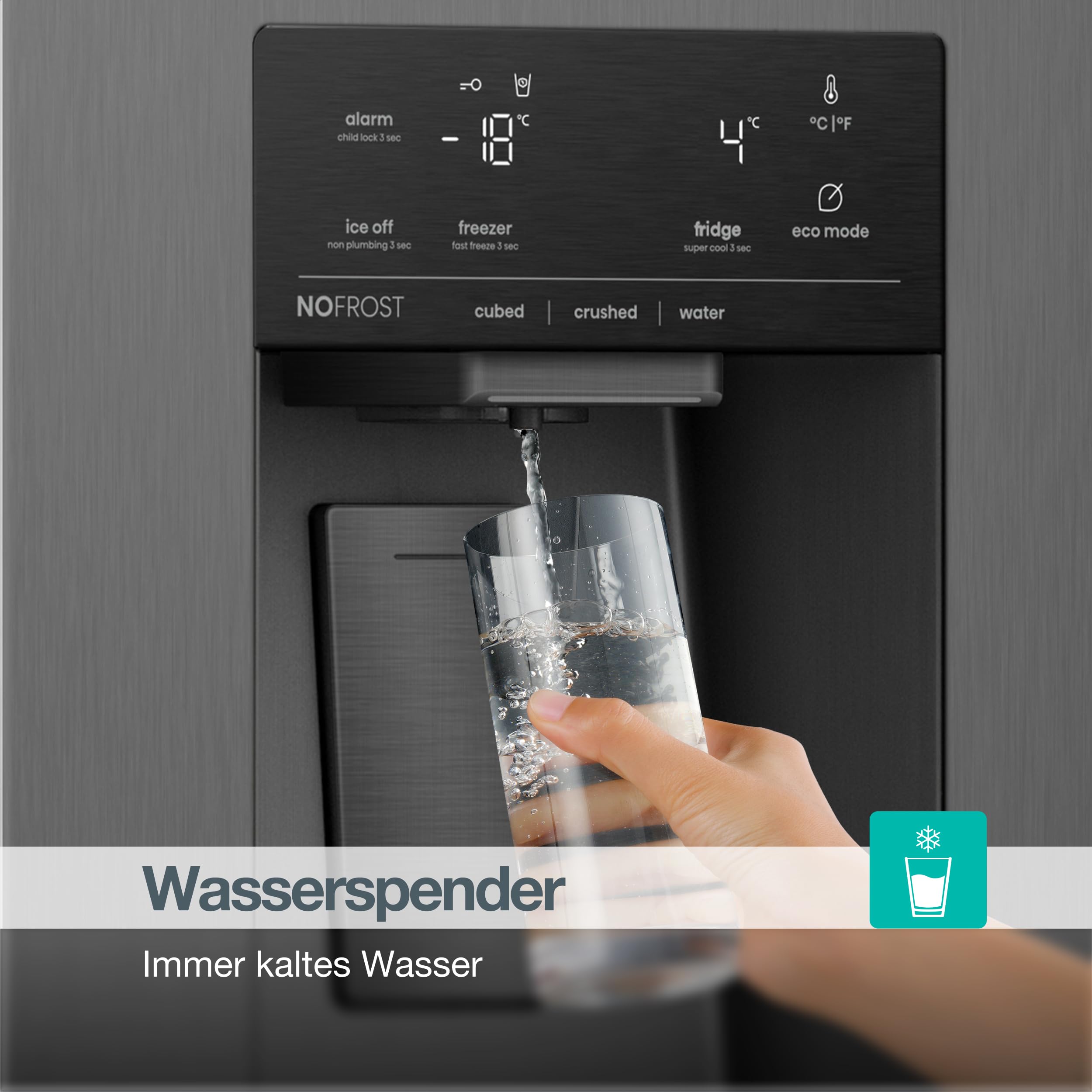 Gorenje NRS917C61BX Kühl-Gefrierkombination/Freistehend/Side-by-Side/ 528 Liter/EEK C/ 37dB/ Eis&Wasserspender/NoFrost Plus/MultiFlow 360°/ FastFreeze/ (B×H×T): 91,1 × 178,6 × 61,5 cm/Schwarz