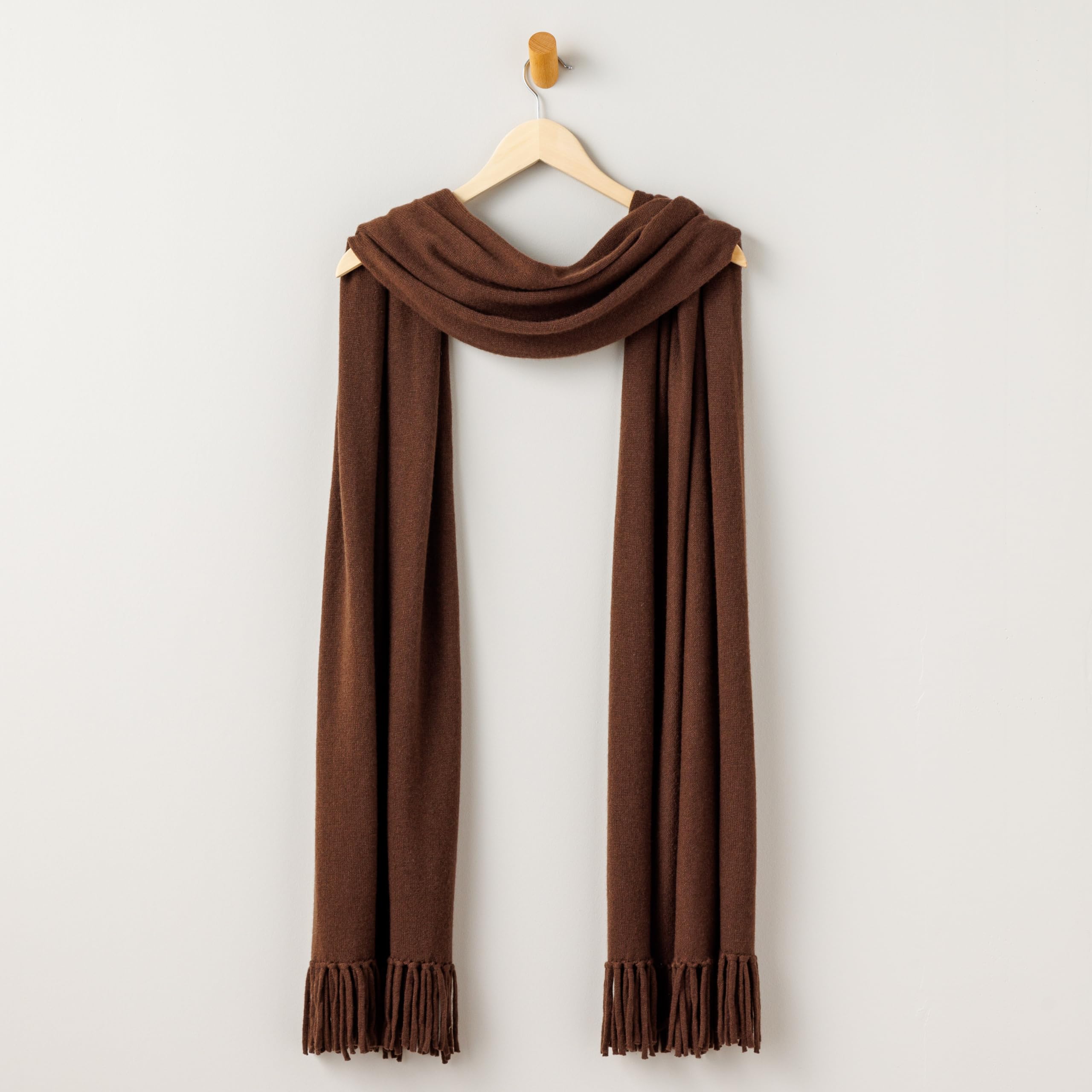 Fishers Finery Damen Strickschal mit Fransen, 100 % Kaschmir, Übergröße