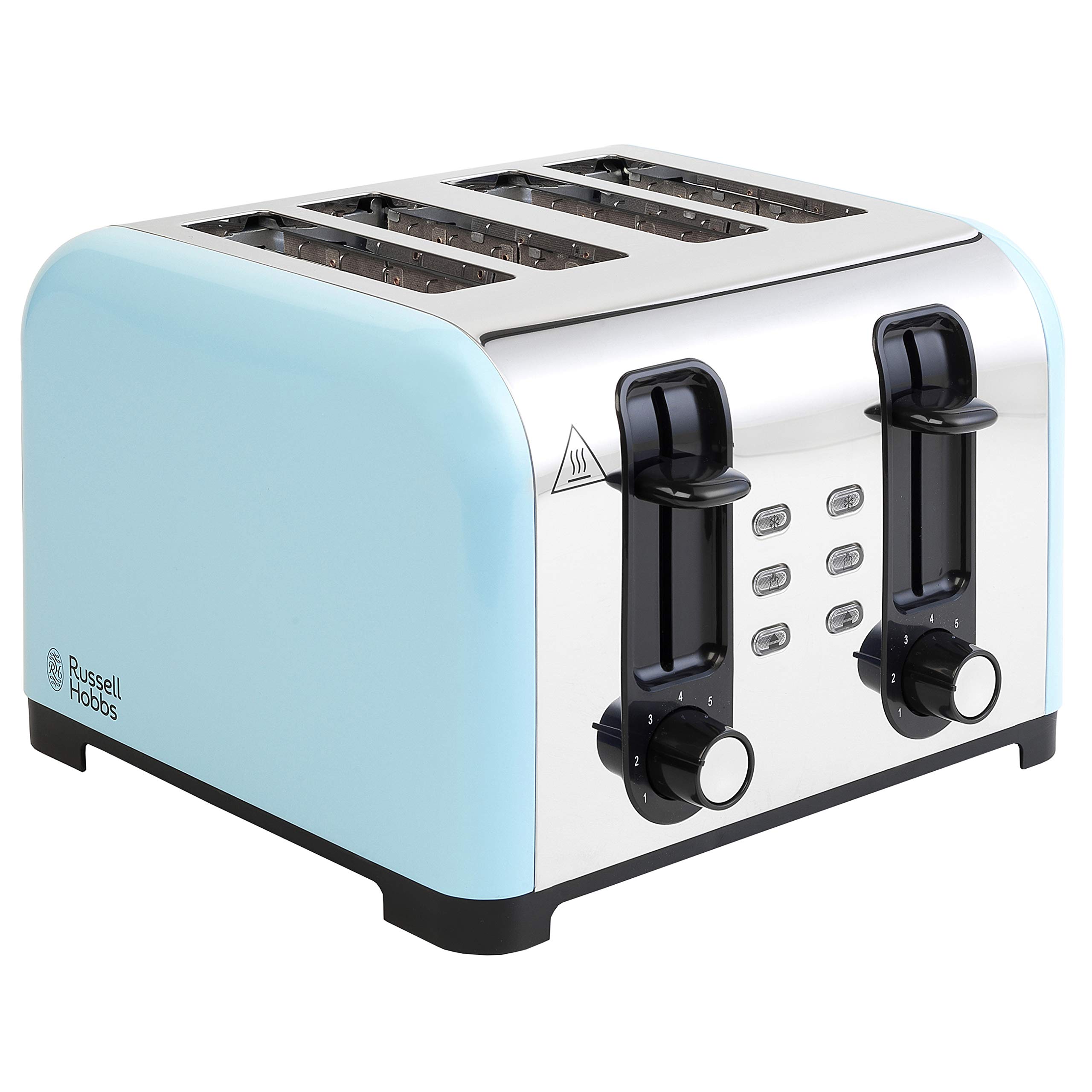 Russell Hobbs 23547 Oslo Four Slice Toaster, Stainless Steel, Heavenly Blue