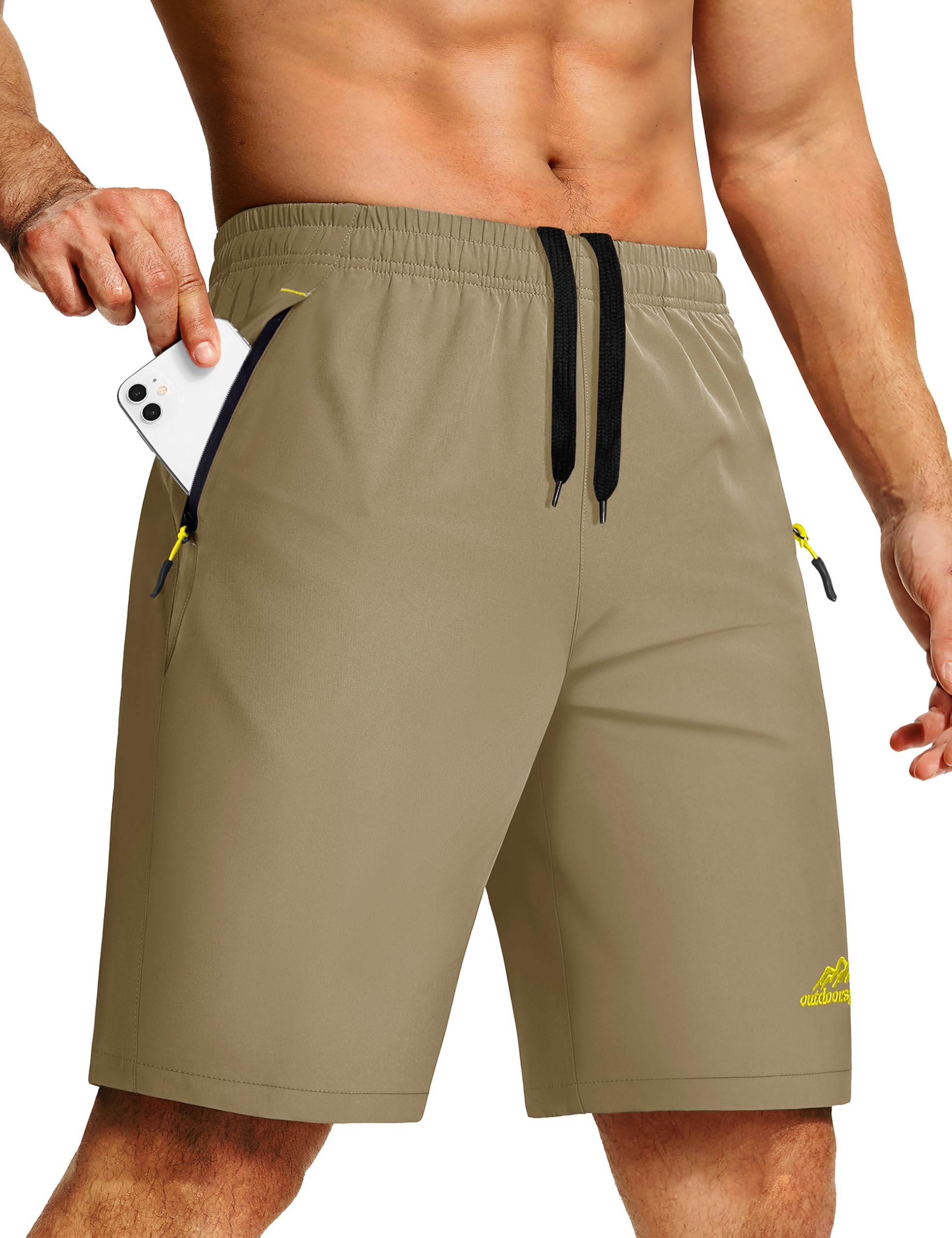TACVASEN Sporthose Herren Kurz Schnelltrocknend Laufshorts Leicht Sommer Gym Joggingshorts mit Reißverschlusstaschen