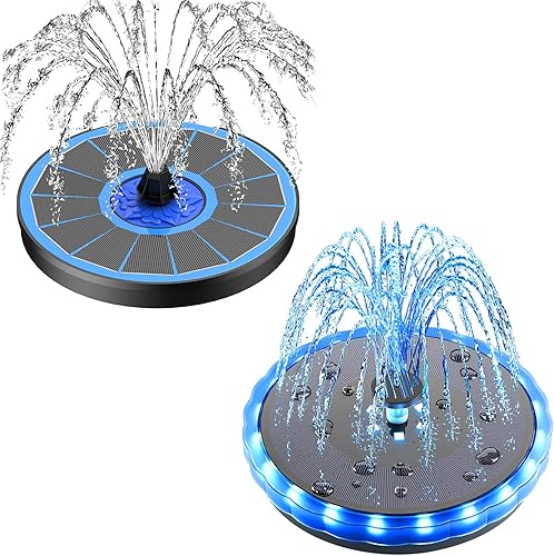 SZMP Fuente solar de 3.5 W 2023 mejorada y bomba de fuente solar de 4 W para baño de pájaros, bomba de fuente solar con boquilla 7 en 1, 4 tubos SZMP Fuente solar de 3.5 W 2023 mejorada y bomba de fuente solar de 4 W para baño de pájaros, bomba de fuente solar con boquilla 7 en 1, 4 tubos