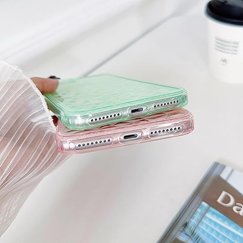 Miniatura 7 de SKYLMW Funda para iPhone 6 Plus, iPhone 7 Plus, iPhone 8 Plus, 5.5 pulgadas, TPU suave, delgada, 3D, transparente, patrón de diamante, funda para