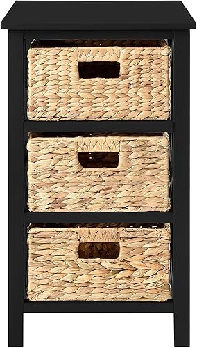 Miniatura 50 de eHemco Armario de almacenamiento de extremo X de 4 niveles con 4 cestas de mimbre, color blanco Blanco,Negro,verde azulado,Nuez,Gris