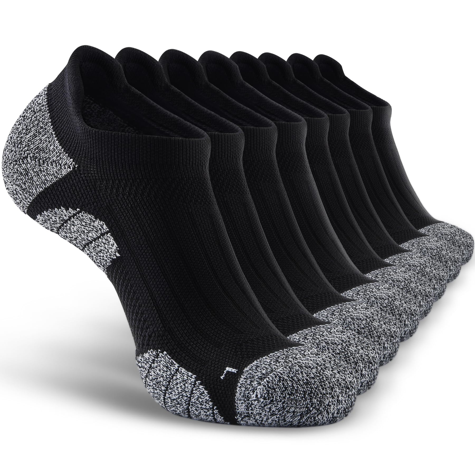 SITOISBE Men's No Show Compression Athletic Socks, Cushioned for Running Hiking