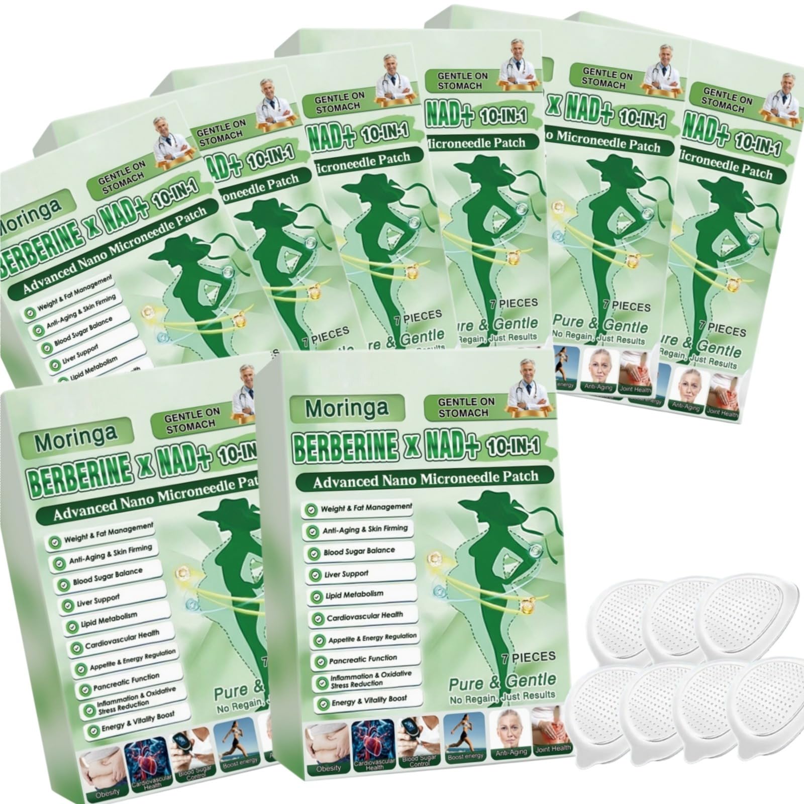 Plastry odchudzające na bazie naturalnych składnikówSpatch do pielęgnacji ciała dla utrzymania sylwetki. Plastry Moringa 10 w 1 z nanoigłami dla kobiet i mężczyzn, Plastry Berberine And Moringa.