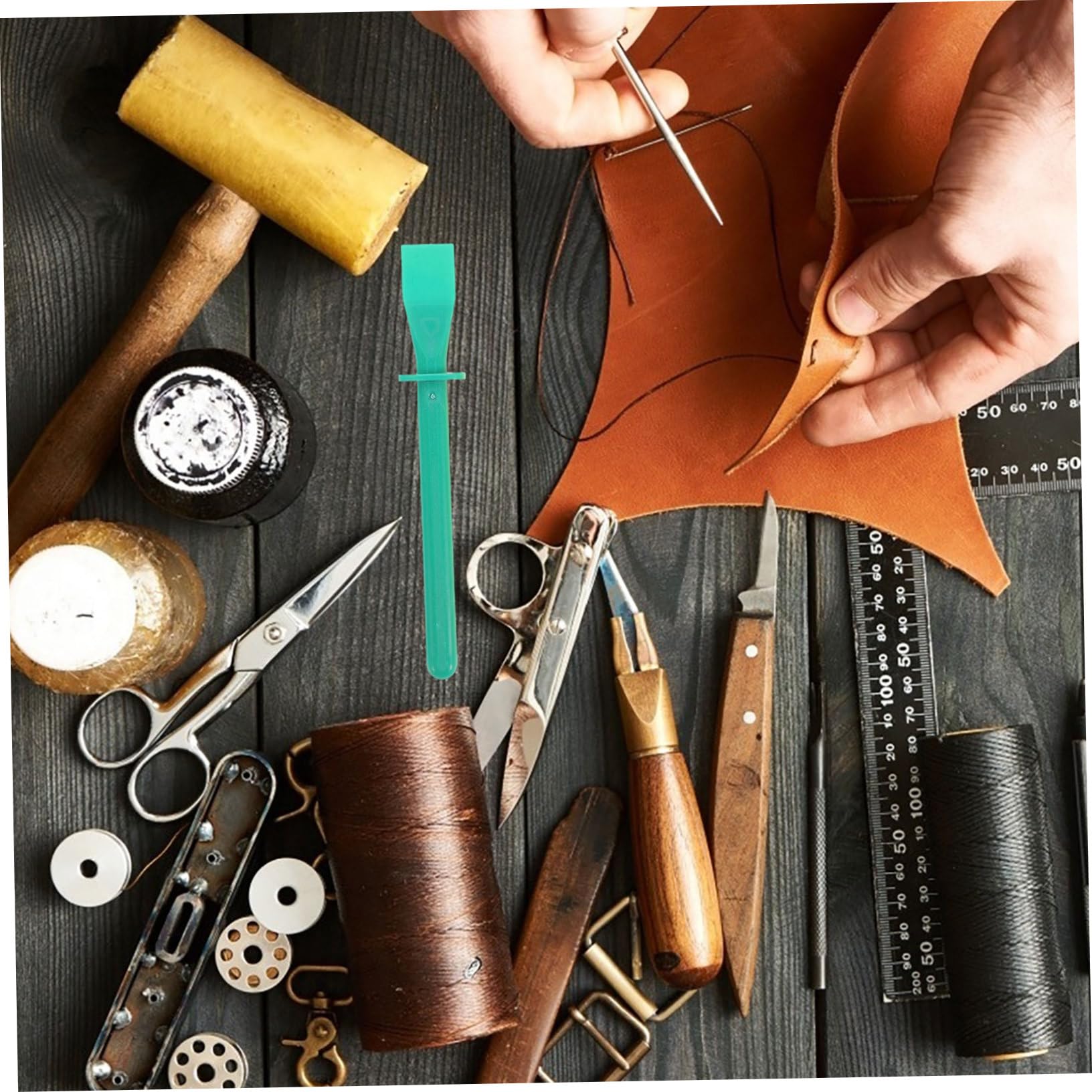 CIMAXIC Ergonomic Sticks 15pcs Glue Scrapers Set Multi-Color Glue Paint Tool for Crafts Ideal for Leather Work Adhesive Applicator