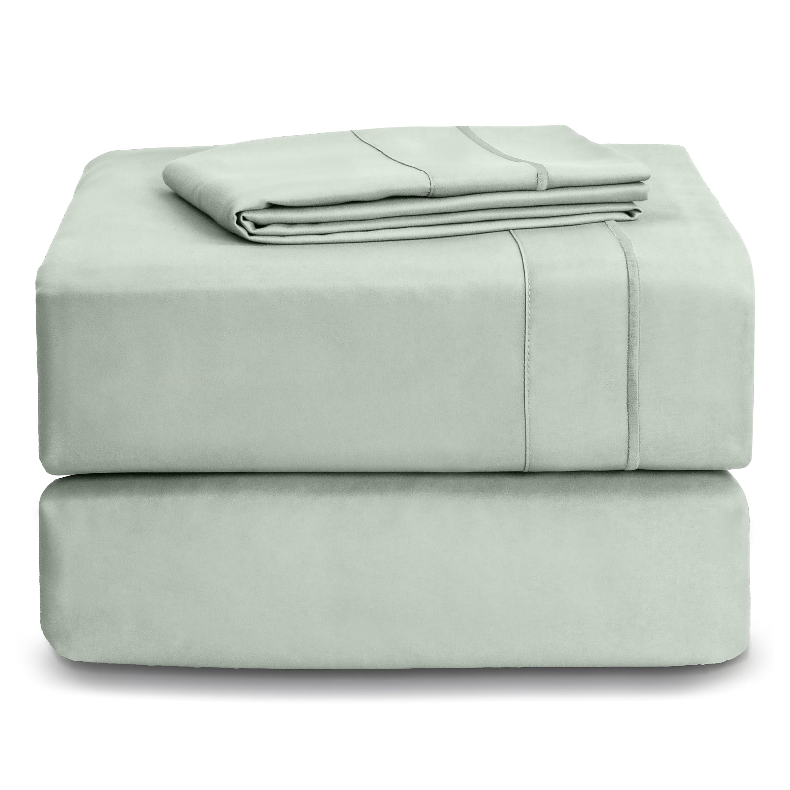 CASUAL LIVING Twin XL Sheets Set 3 Piece Cooling Sheets with 1 Pillowcase Soft Microfiber Hypoallergenic Washable Set Deep Pocket Lightweight Bedding Elasticized for Dorm or Bunk, Twin XL, Sage Green