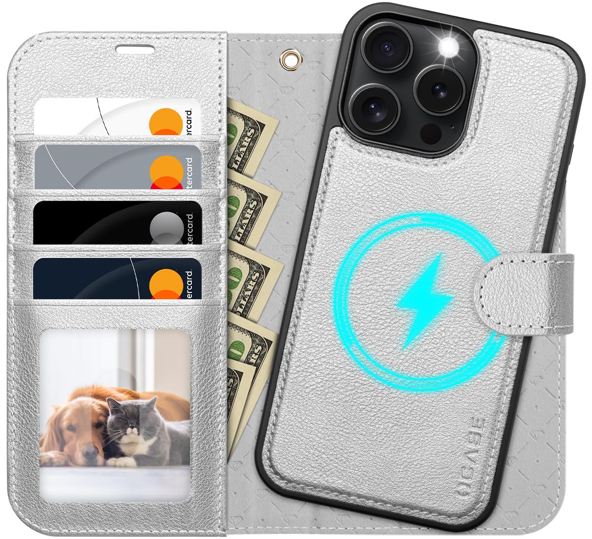 OCASE for iPhone 16 Pro Max Case, Detachable 2 in 1 PU Leather Wallet Case with RFID Blocking, Wireless Charging