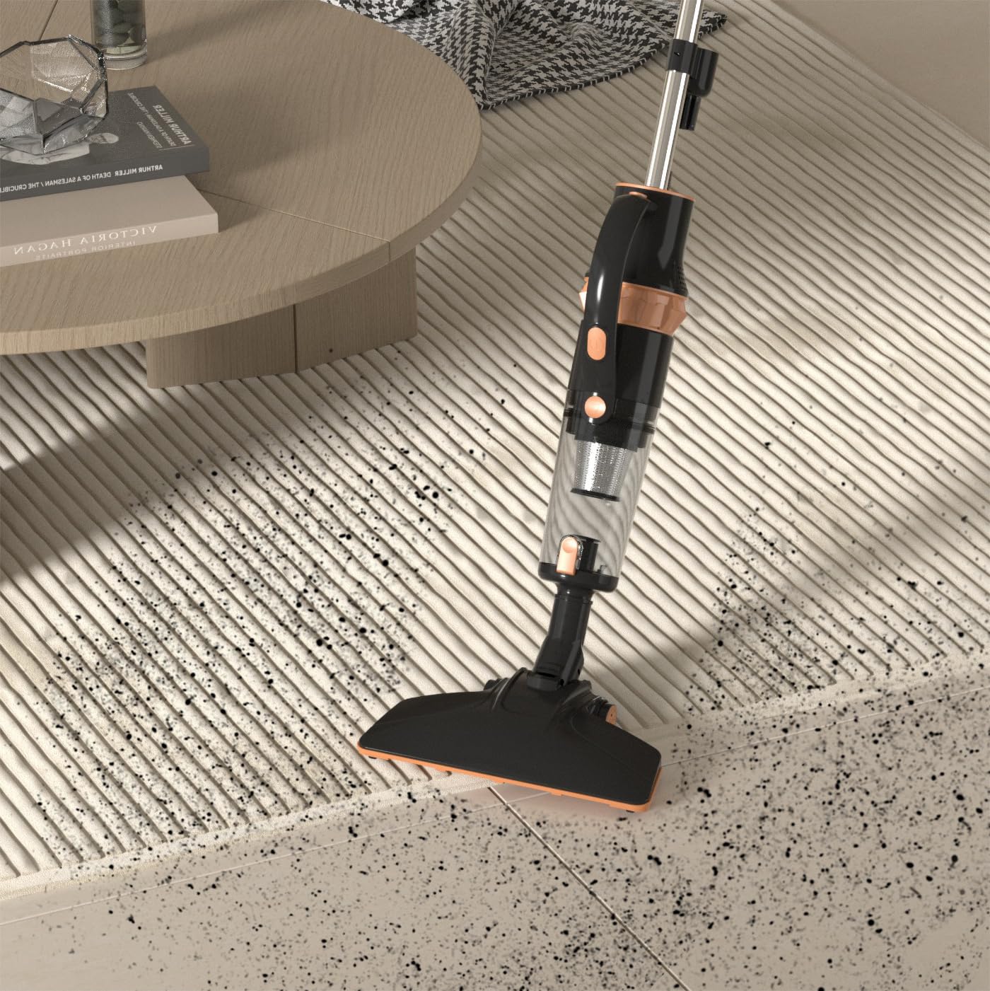 Aspirateur Balai avec Fil, aspirateur Balai et à Main 2 en 1, aspirateur sans Sac, HEPA Filtre, Moteur ECO, léger